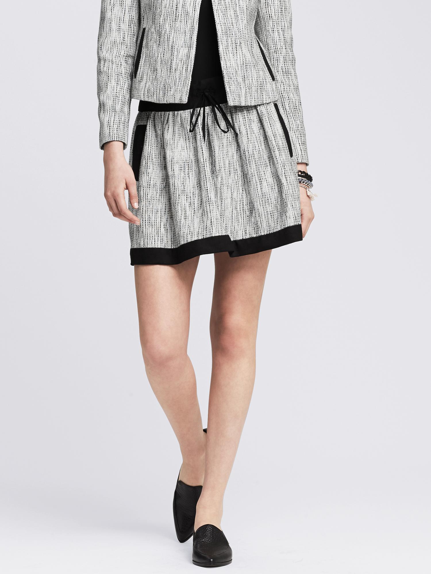 Framed Tweed Skirt