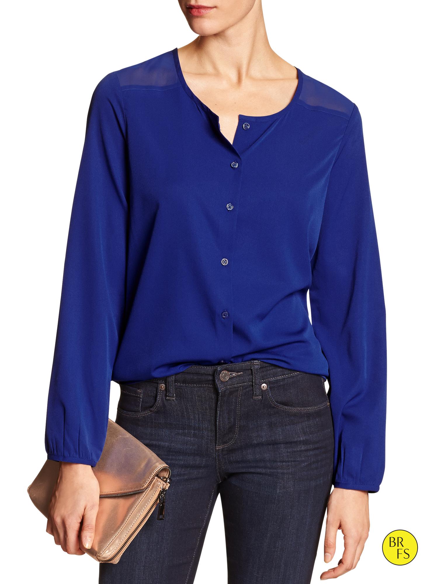Factory Slouchy Sheer Blouse