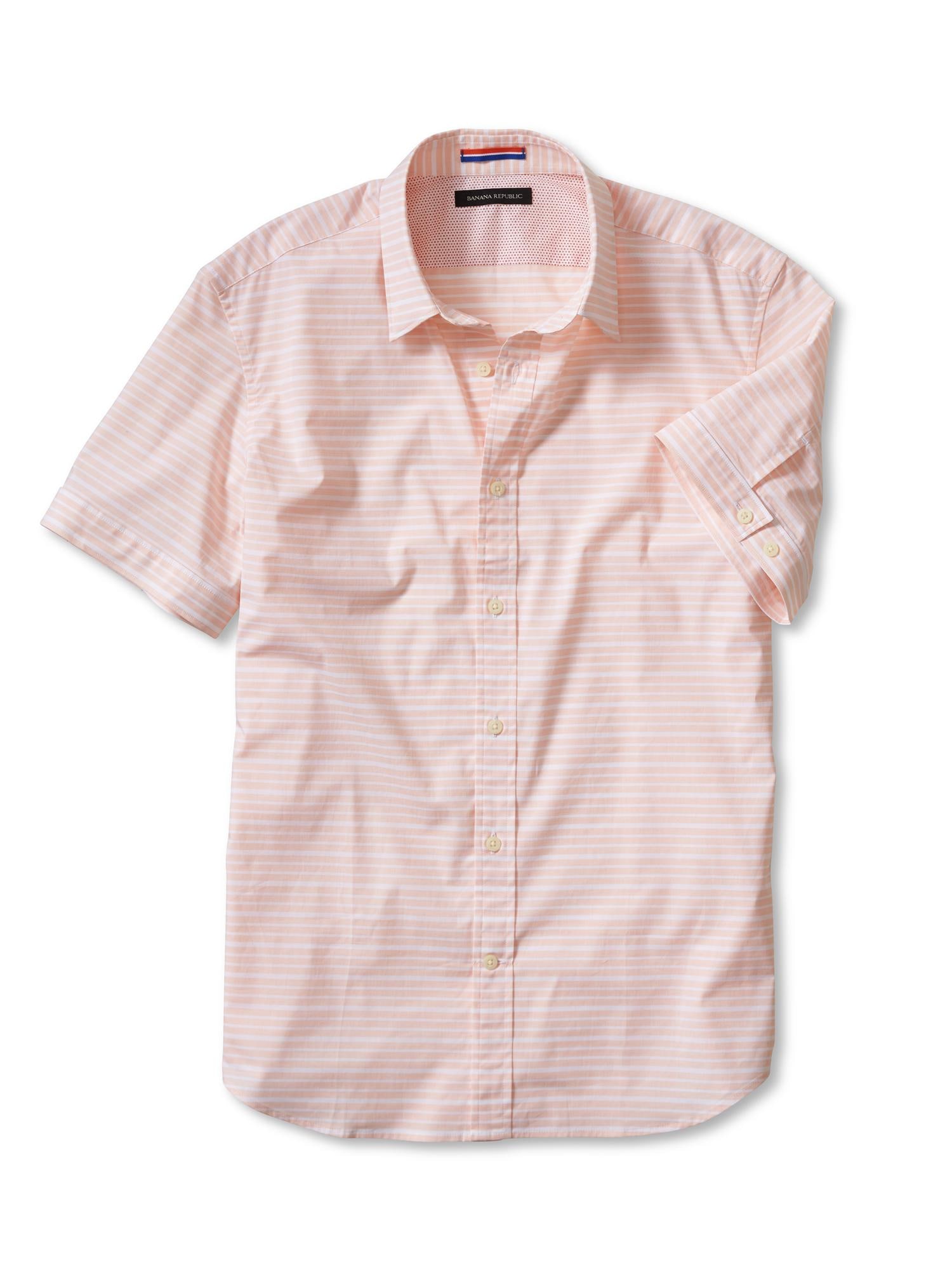 Slim-Fit Multi-Stripe Short-Sleeve Shirt