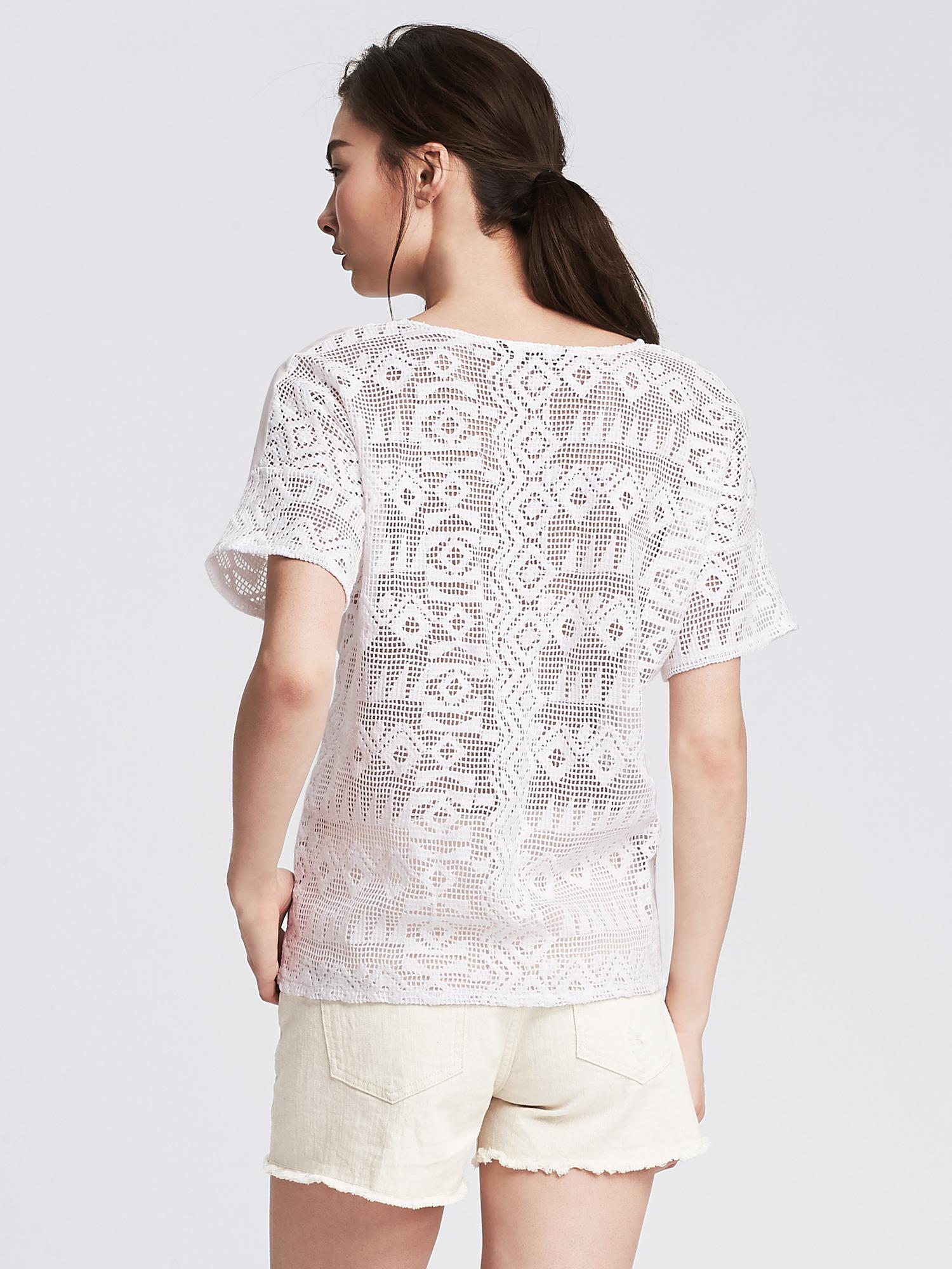 Embroidered-Back Top