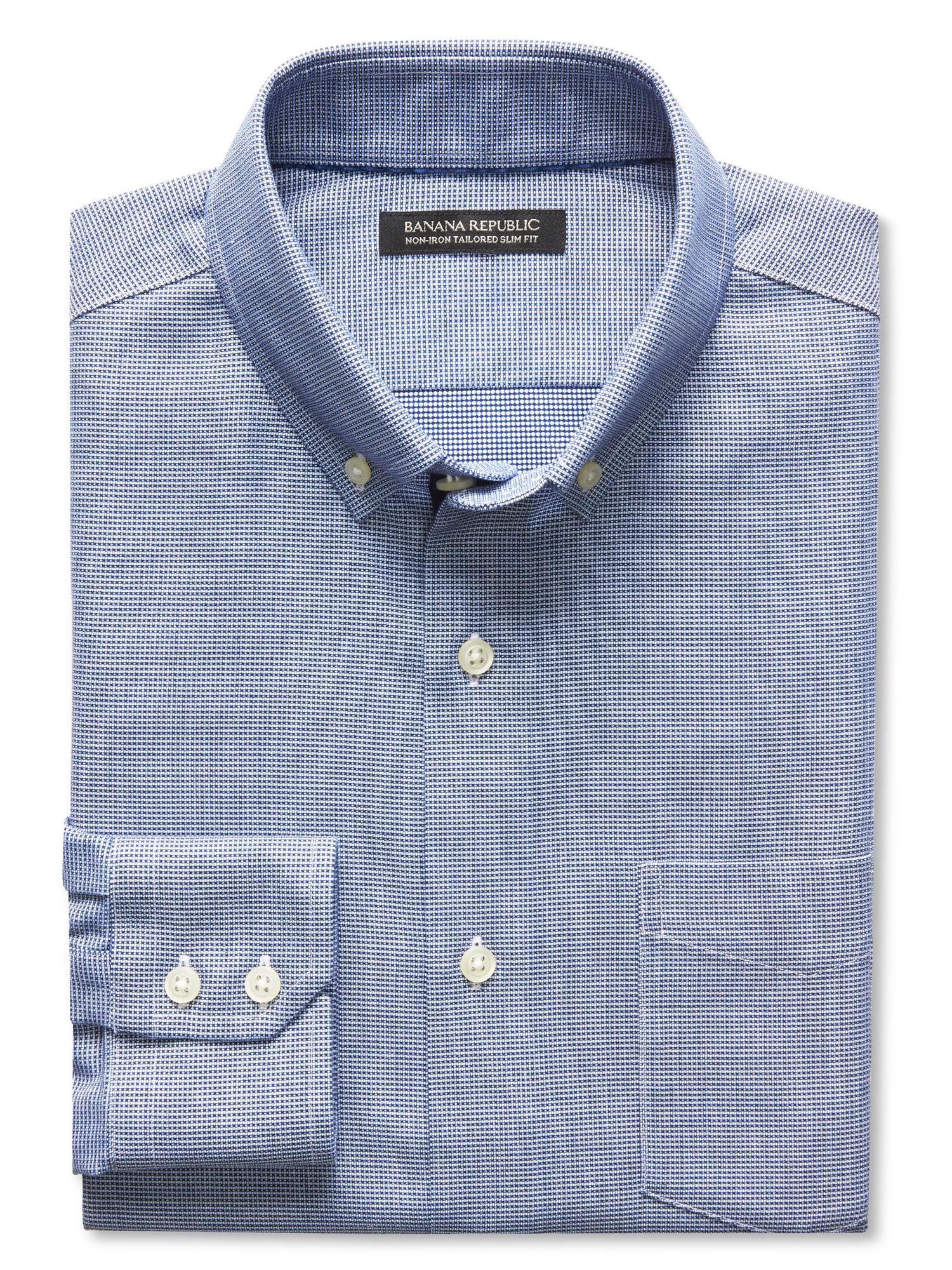 Tailored Slim-Fit Non-Iron Textured Shirt