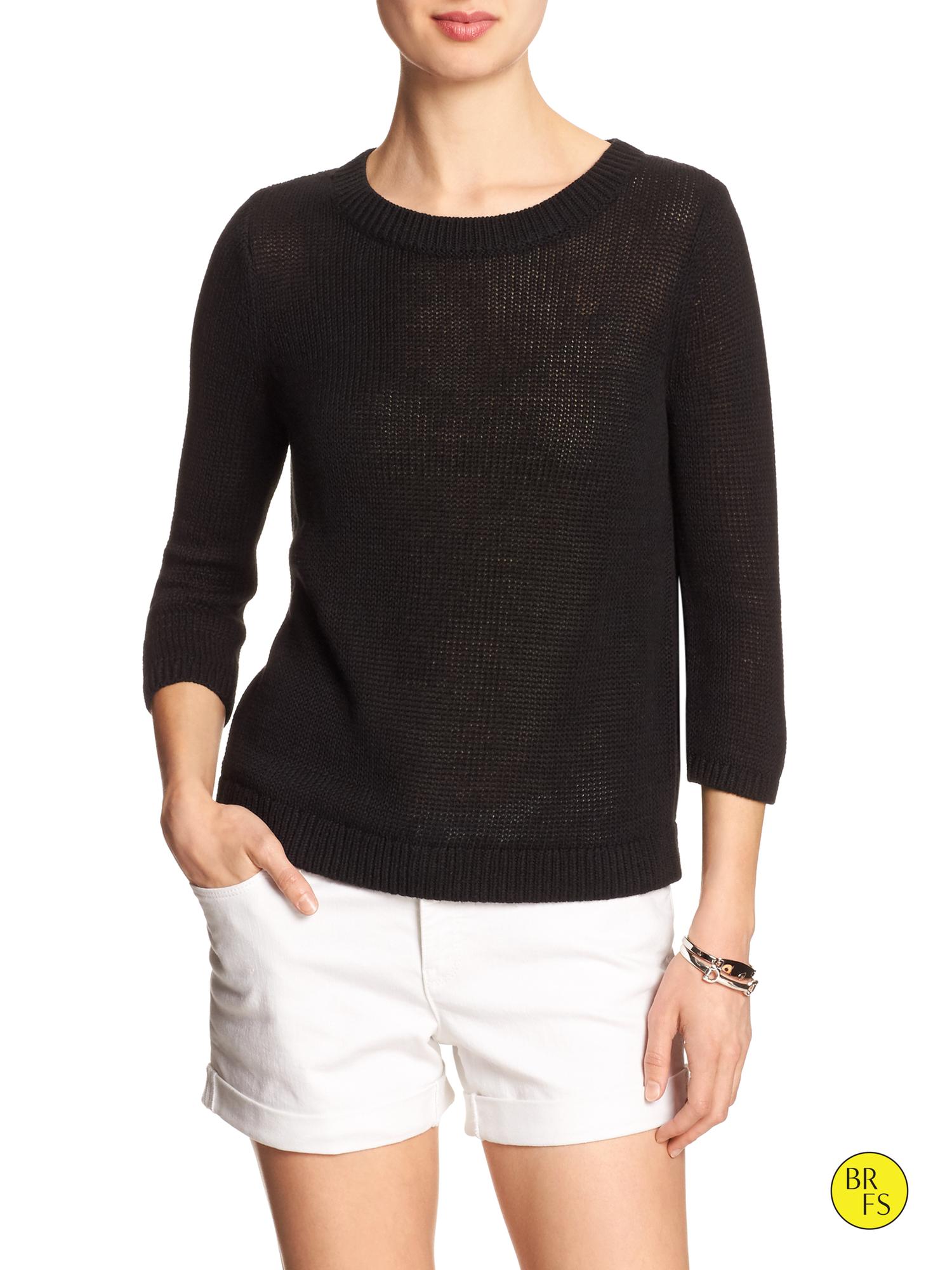 Factory Linen/Cotton Open-Back Sweater