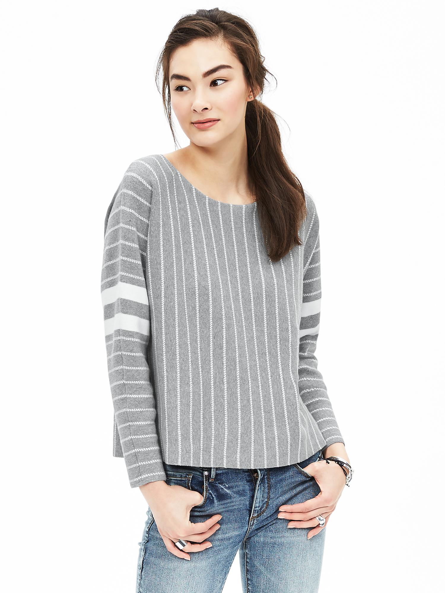 Multi-Stripe Cropped Pullover