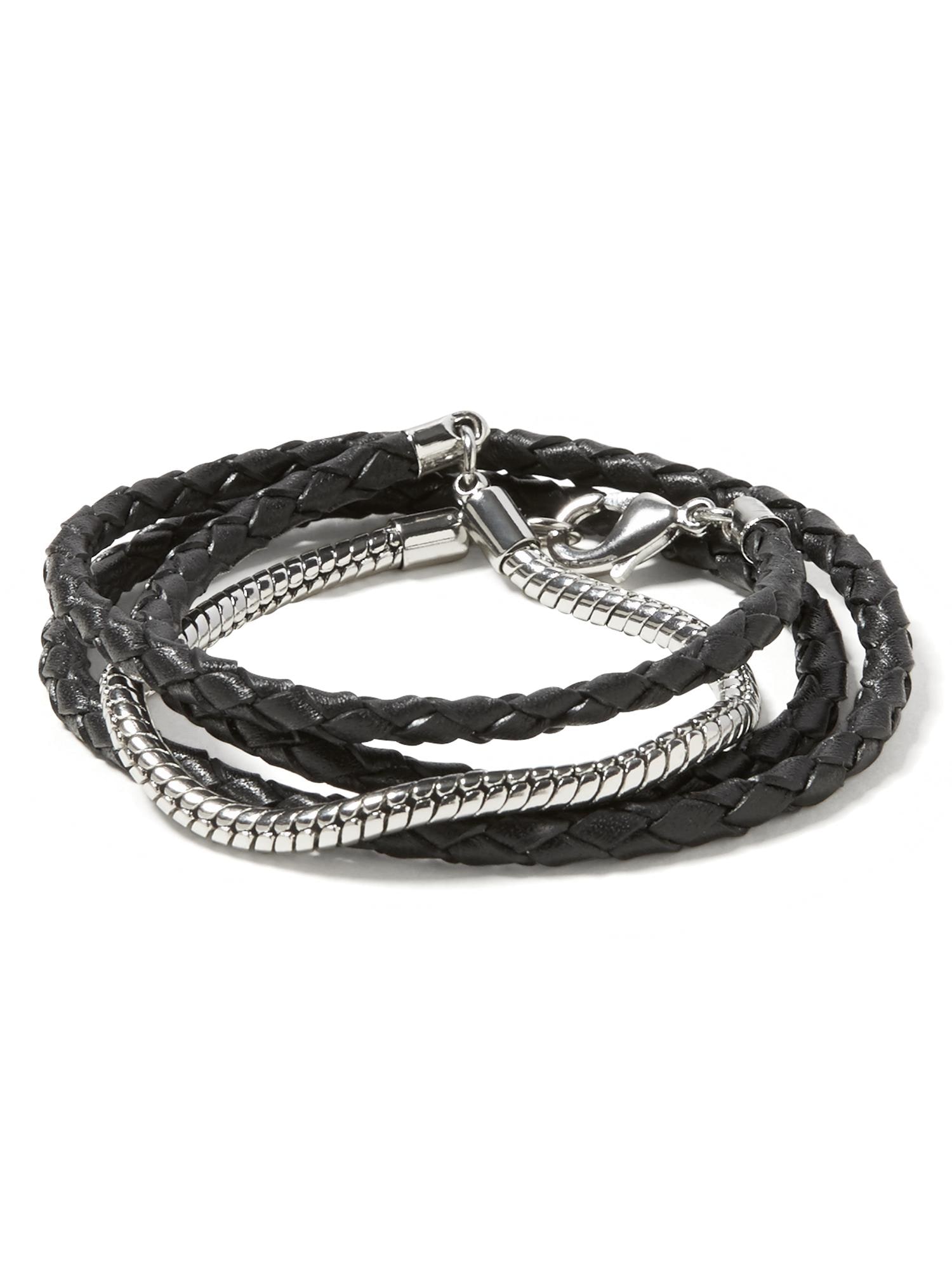 Leather Snake Chain Bracelet