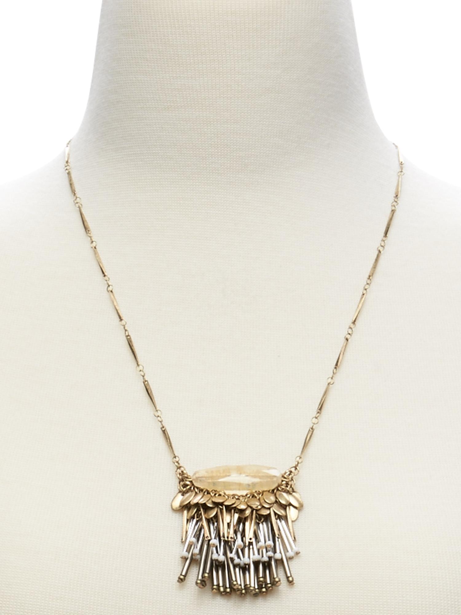 Metal Fringe Pendant Necklace