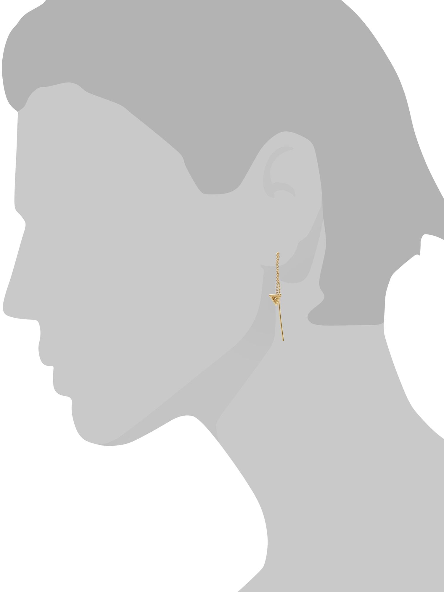 Sparkle Triangle Threader Earring