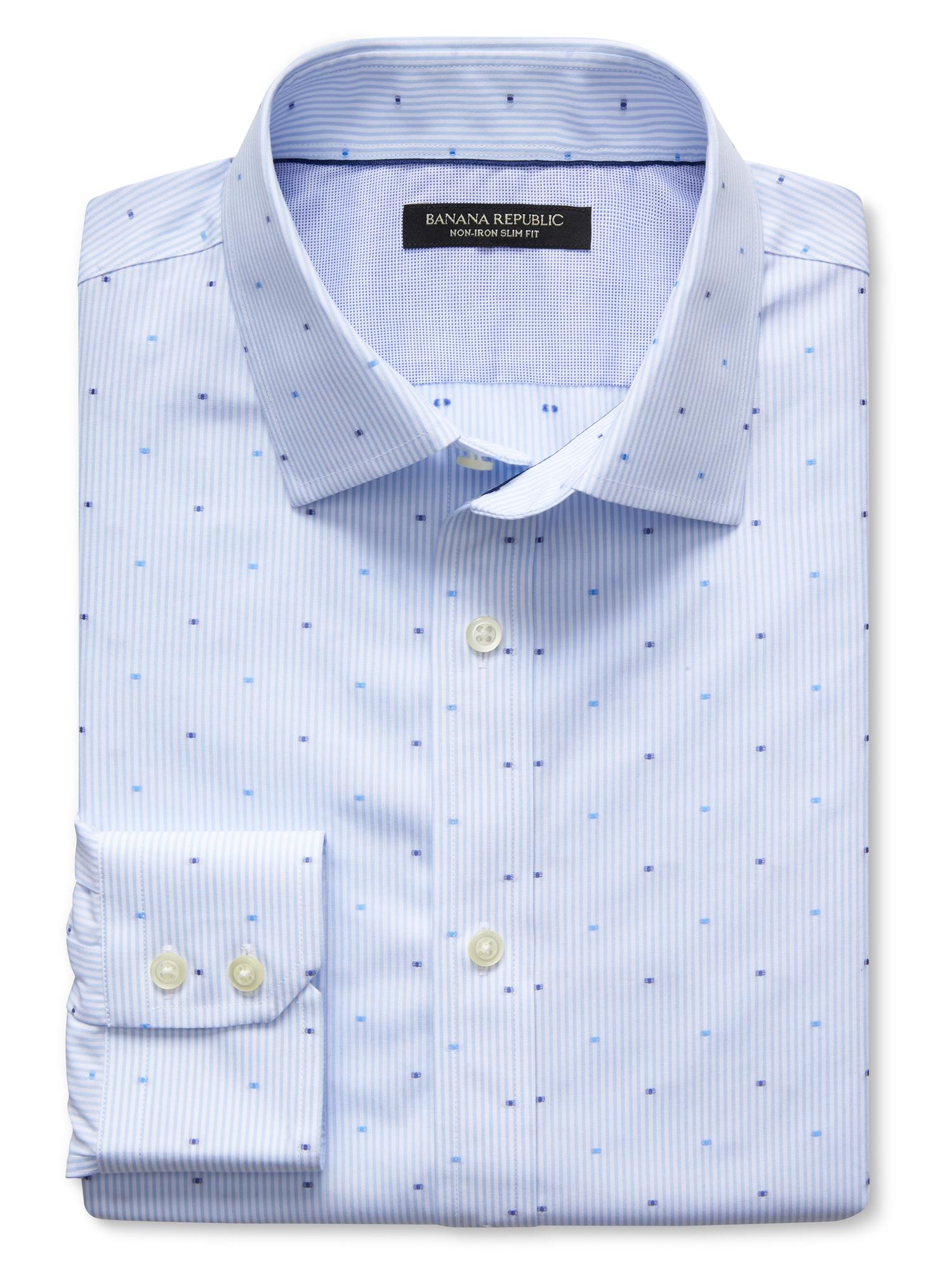 Slim-Fit Non-Iron Dobby Dot Shirt