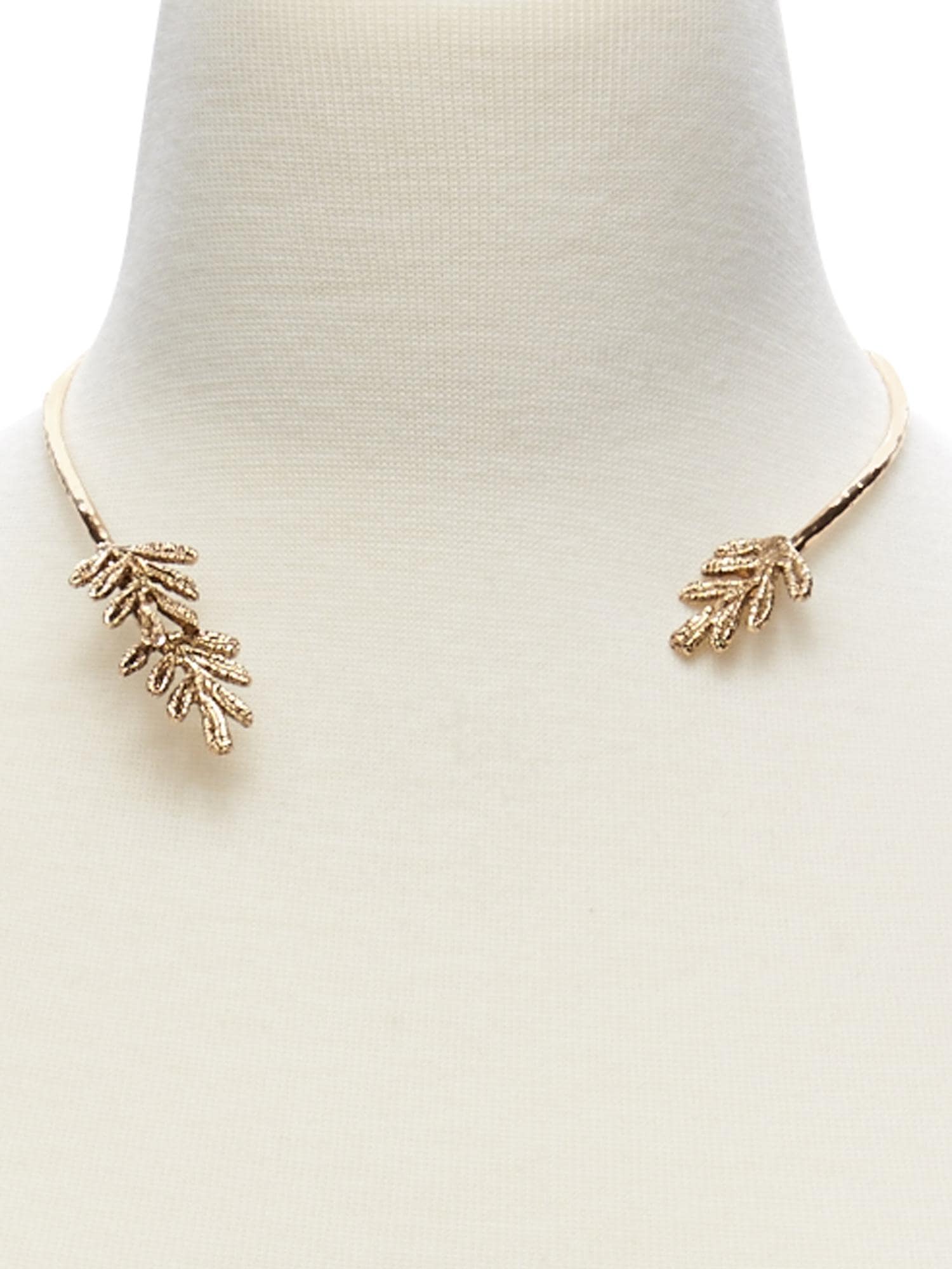 Hammered Leaf Open Collar Necklace