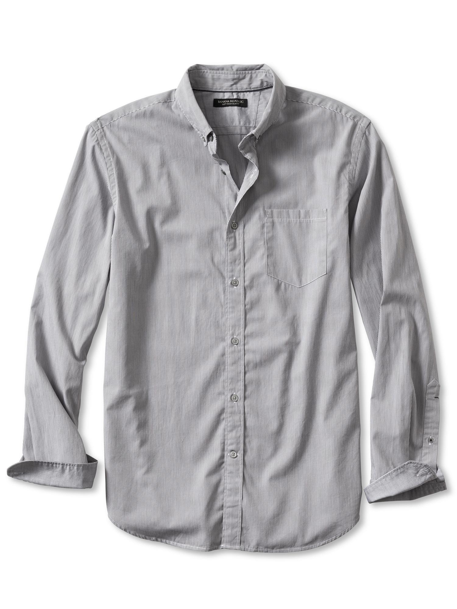 Slim-Fit Custom 078 Wash Micro-Stripe Shirt