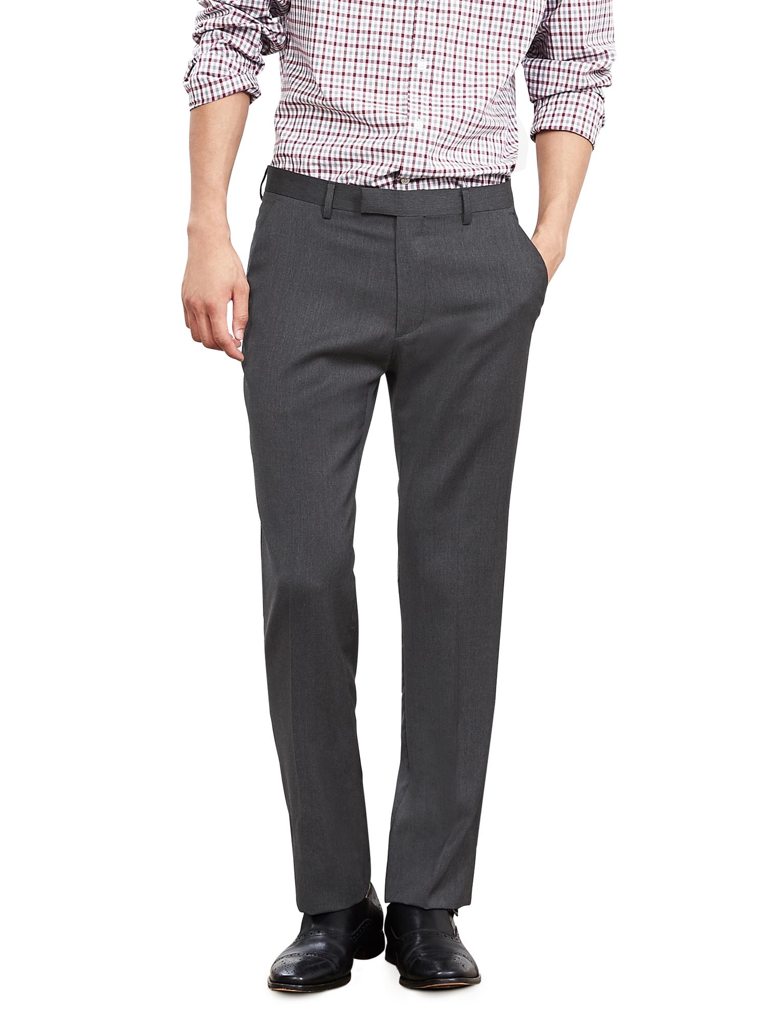 Tailored Slim Charcoal Italian Wool Suit Trouser