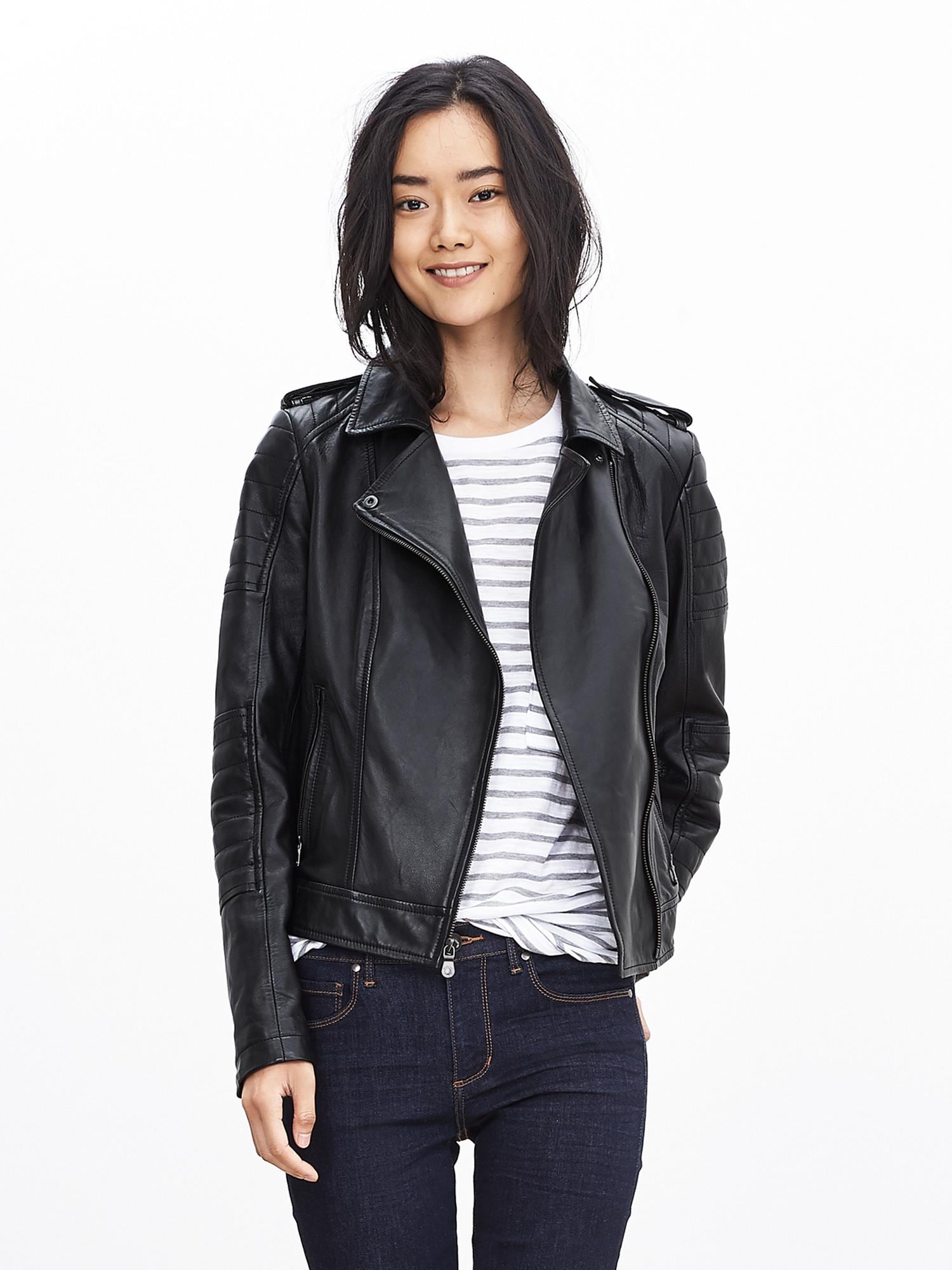 Black Leather Moto Jacket
