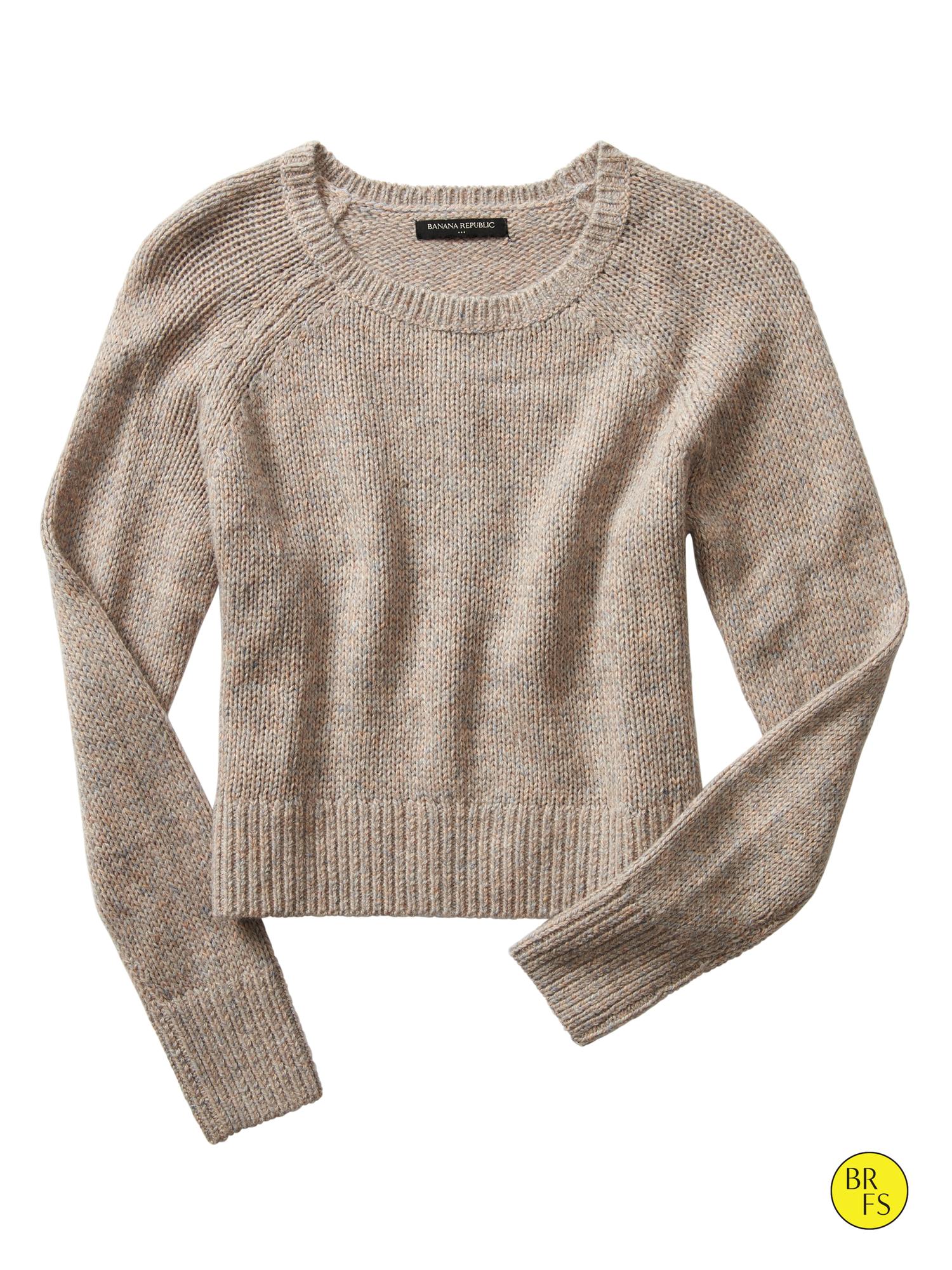Factory Heathered Crop Sweater