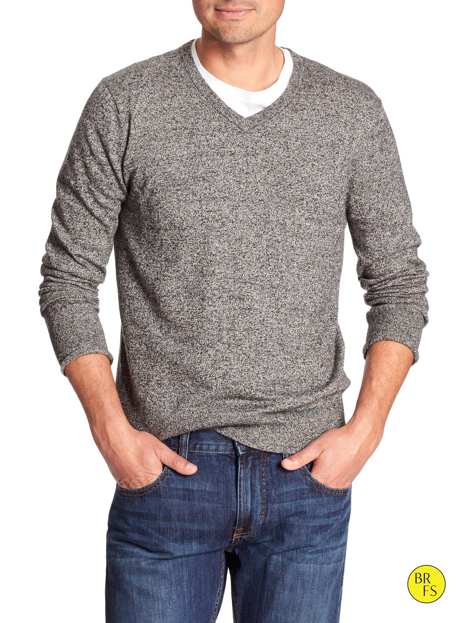 Factory Marled Vee Sweater