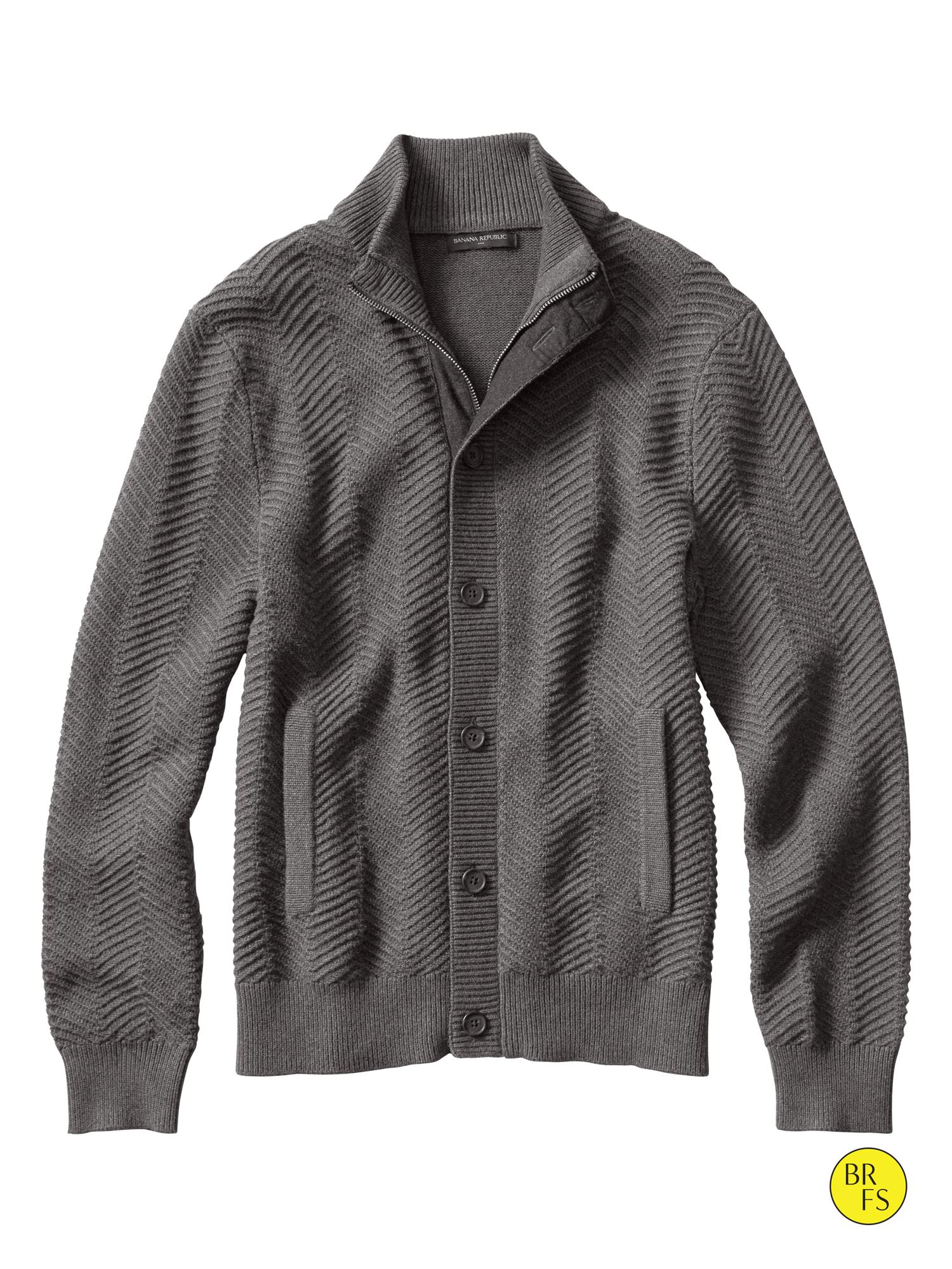 Factory Zig-Zag Sweater Jacket