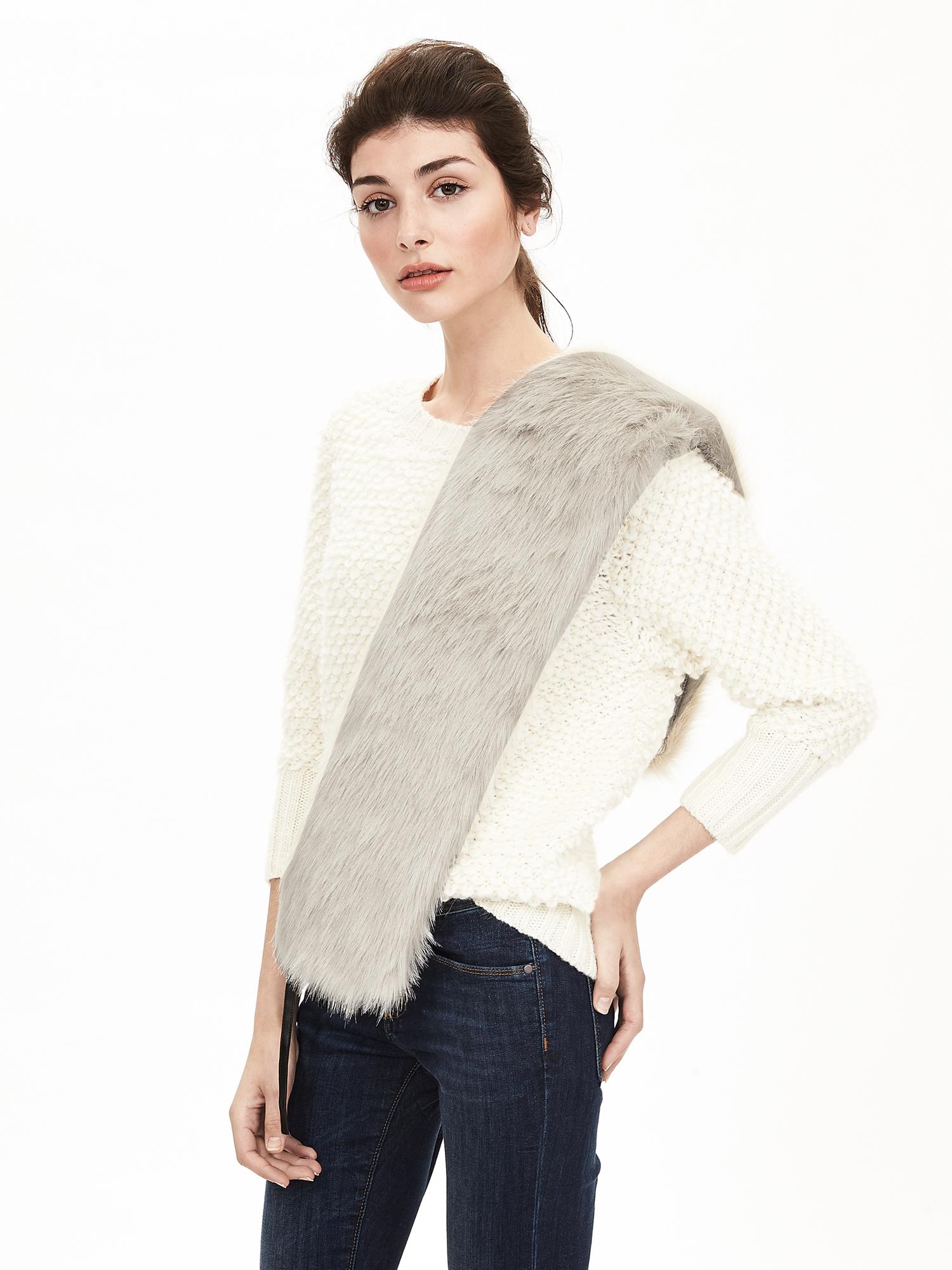 Faux-Fur Sweater Scarf