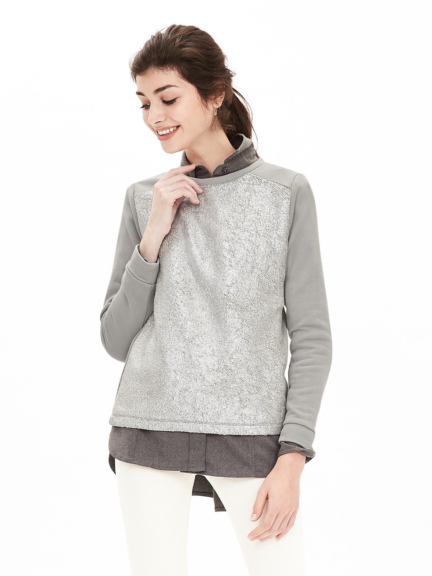 Metallic-Front Sweatshirt