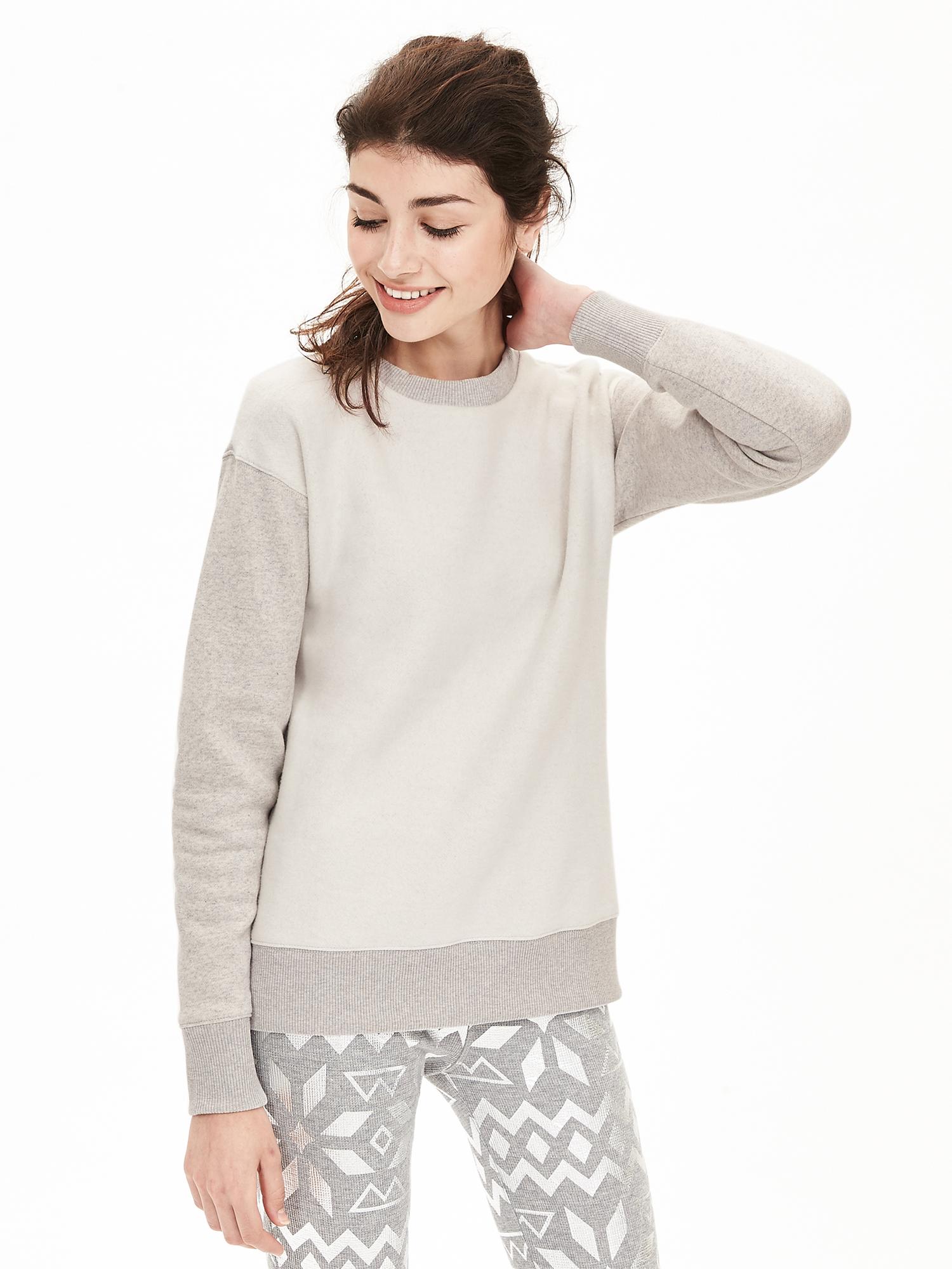 Fleece-Front Lounge Sweatshirt