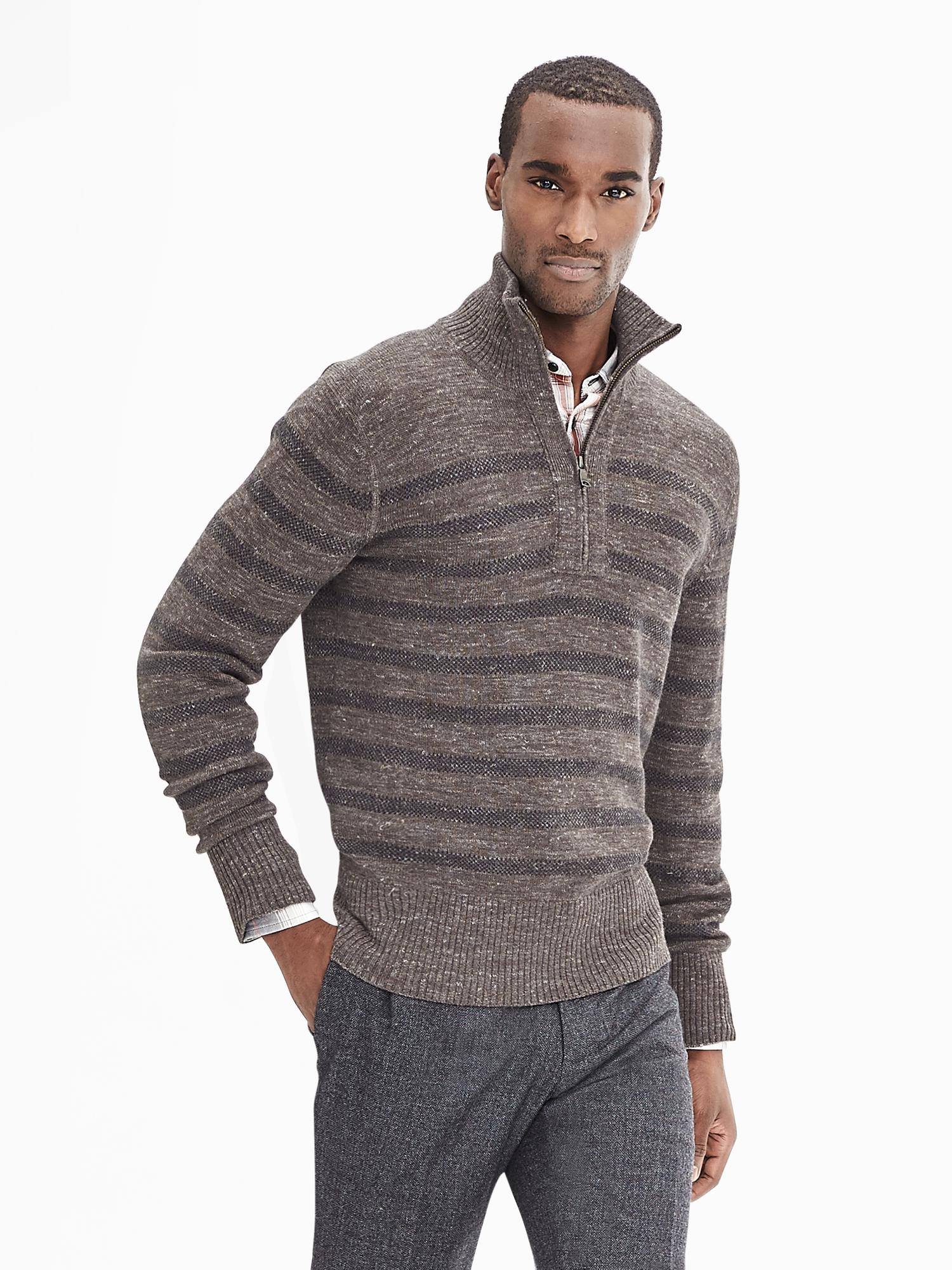 Stripe Half-Zip Pullover