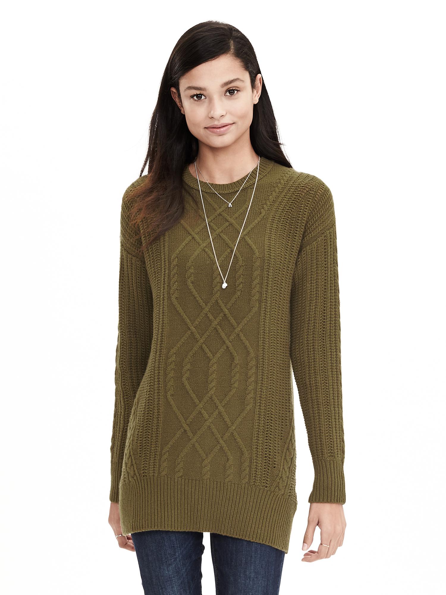 Todd & Duncan Cable-Knit Cashmere Tunic