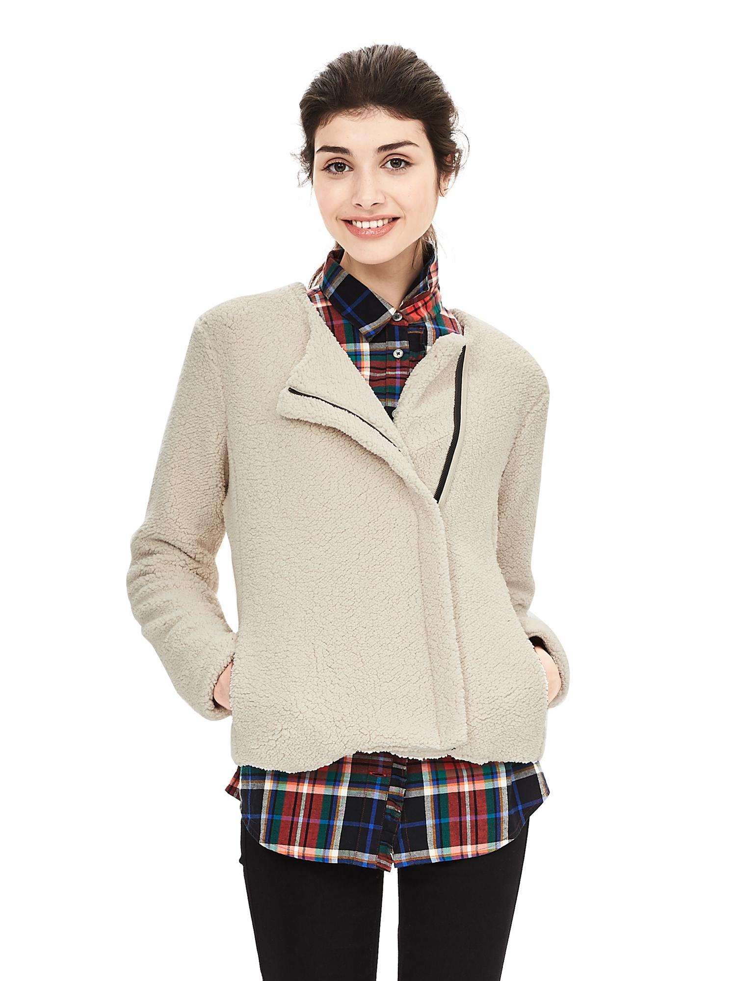 Faux-Sherpa Knit Jacket