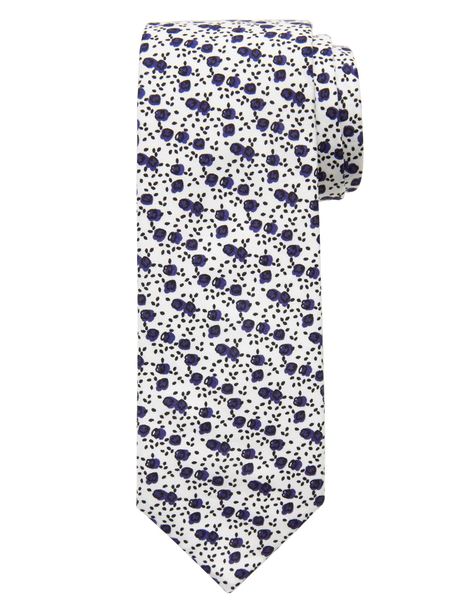 Italian Cotton Micro-Floral Tie