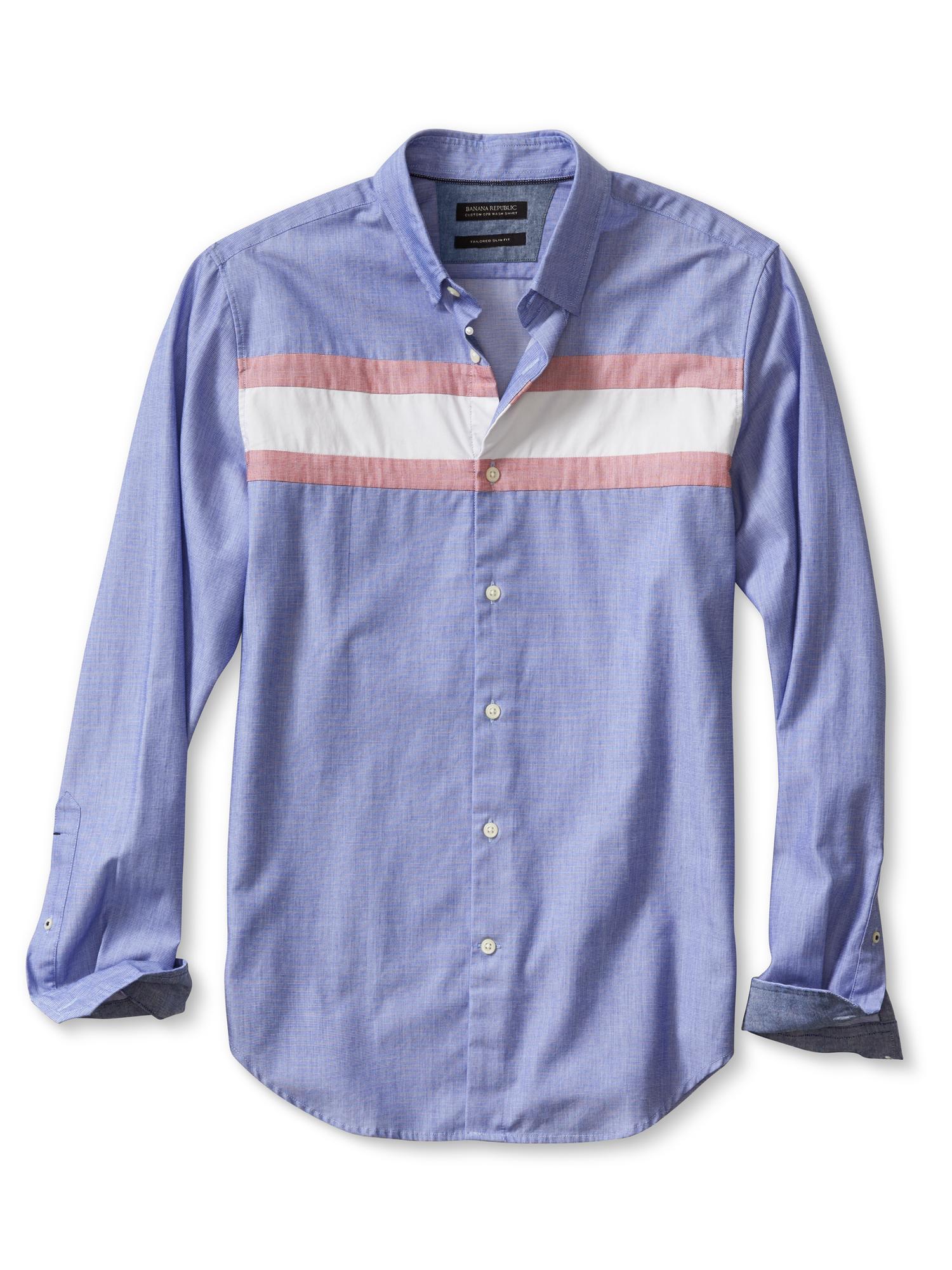 Grant-Fit Custom 078 Wash Chest Stripe Shirt