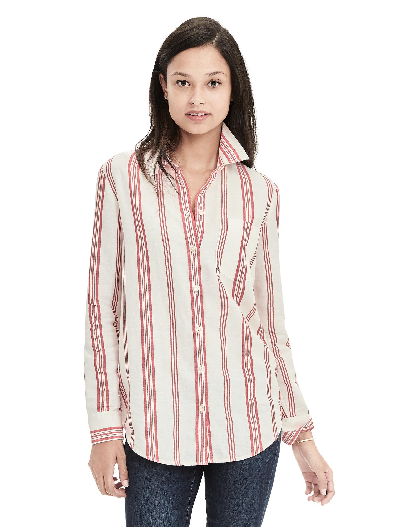 Dillon-Fit Striped Linen/Cotton Shirt