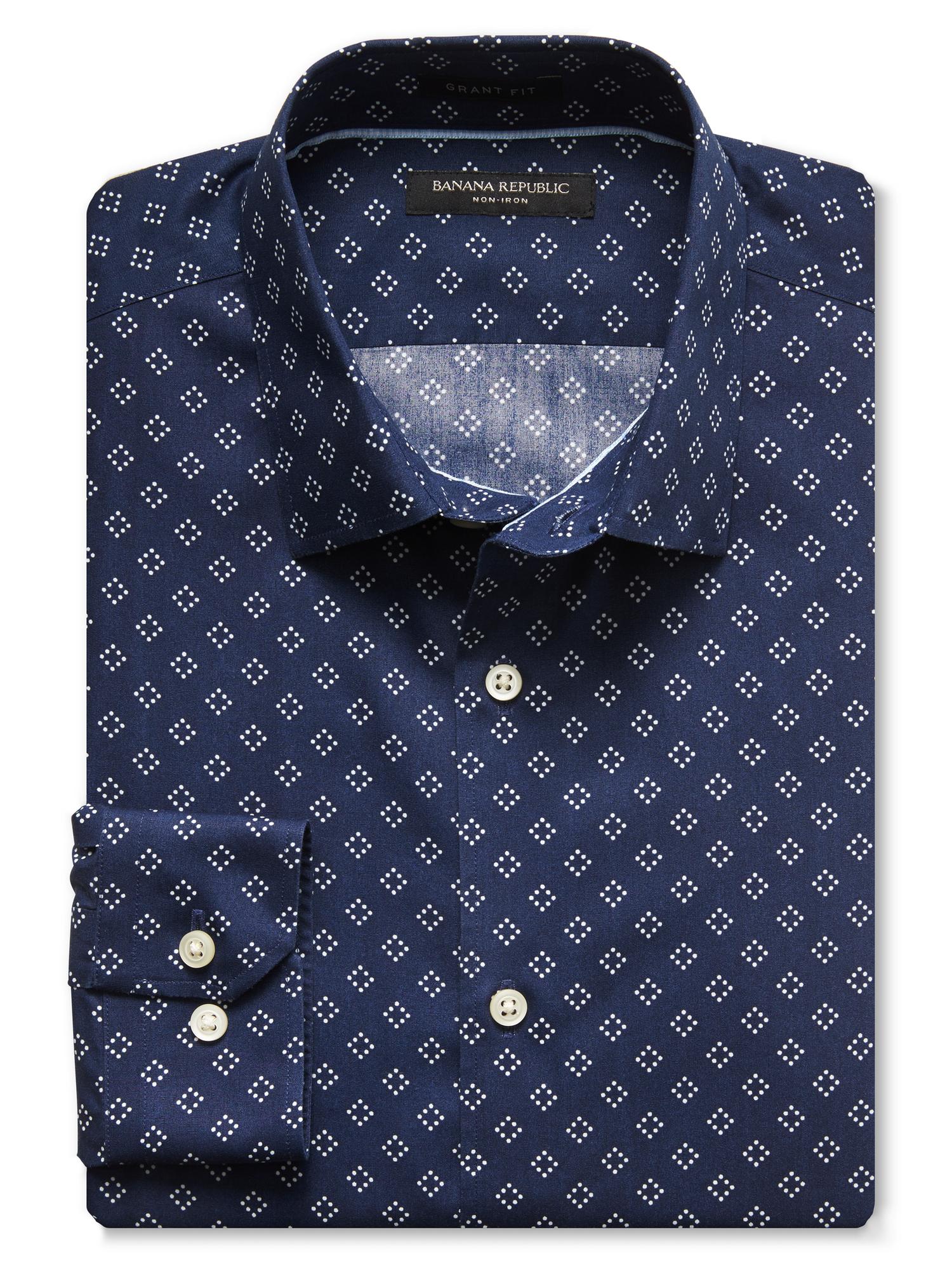 Grant-Fit Non-Iron Diamond Dot Shirt