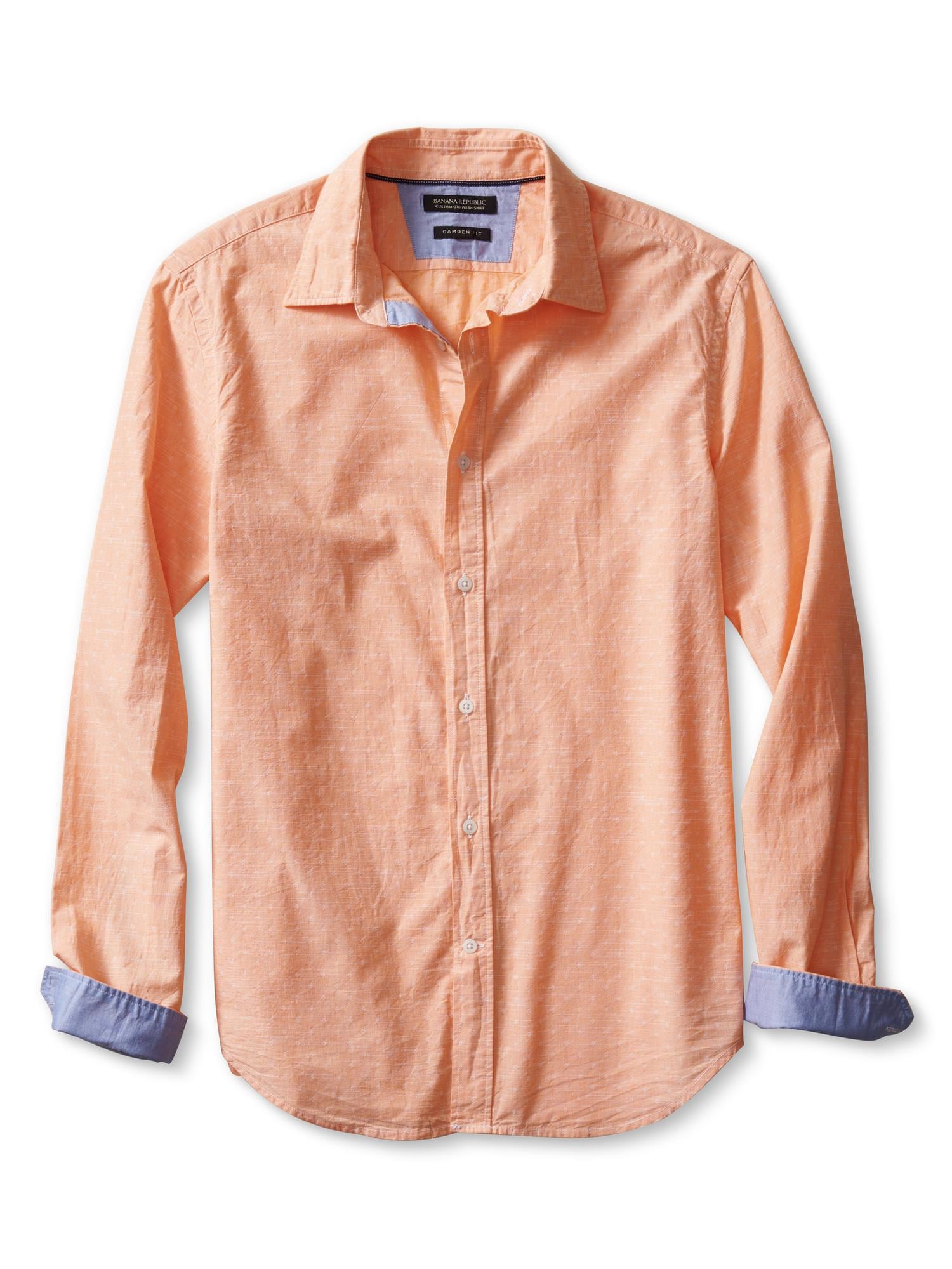 Camden-Fit Custom 078 Wash Orange Dobby Shirt