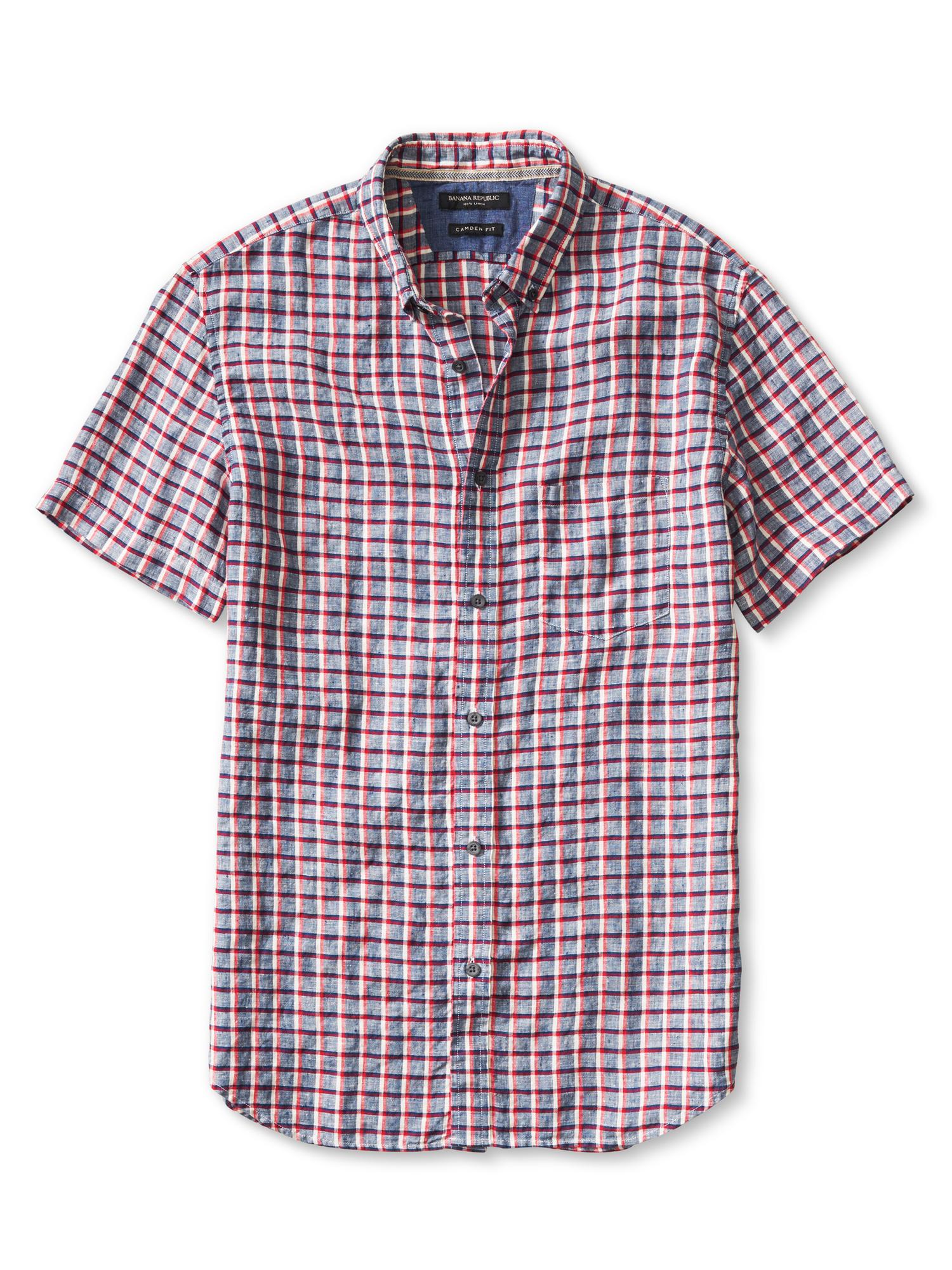Camden-Fit Linen Short-Sleeve Shirt