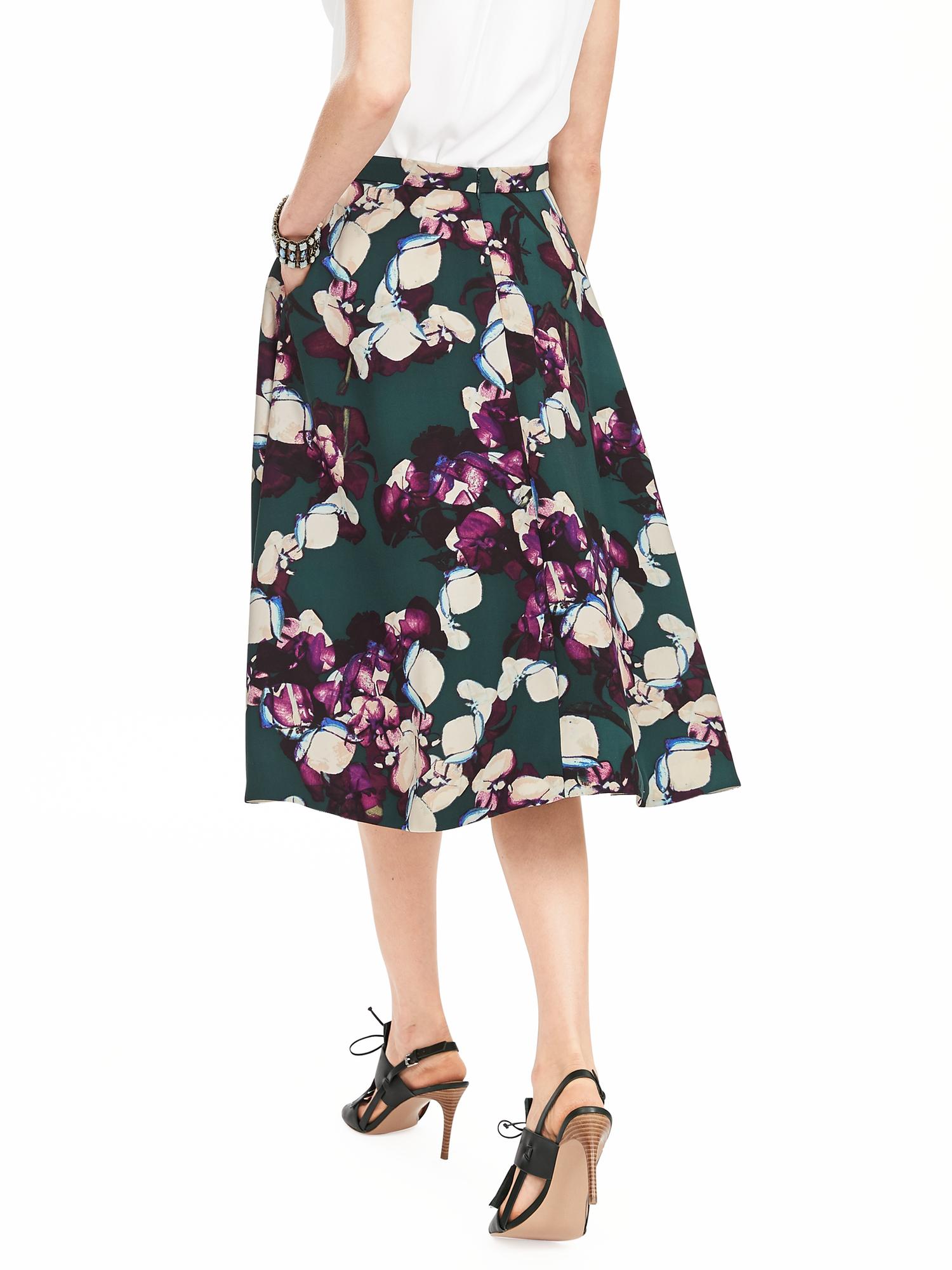 Bold Floral Midi Skirt