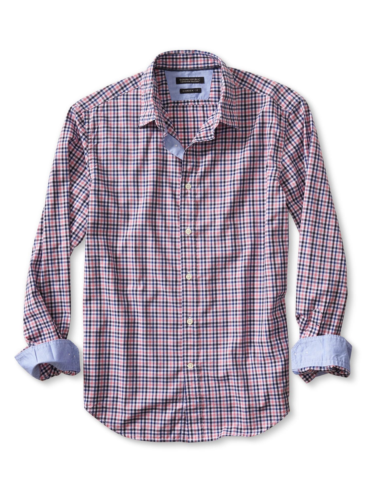 Camden-Fit Custom 078 Wash Multi-Gingham Shirt