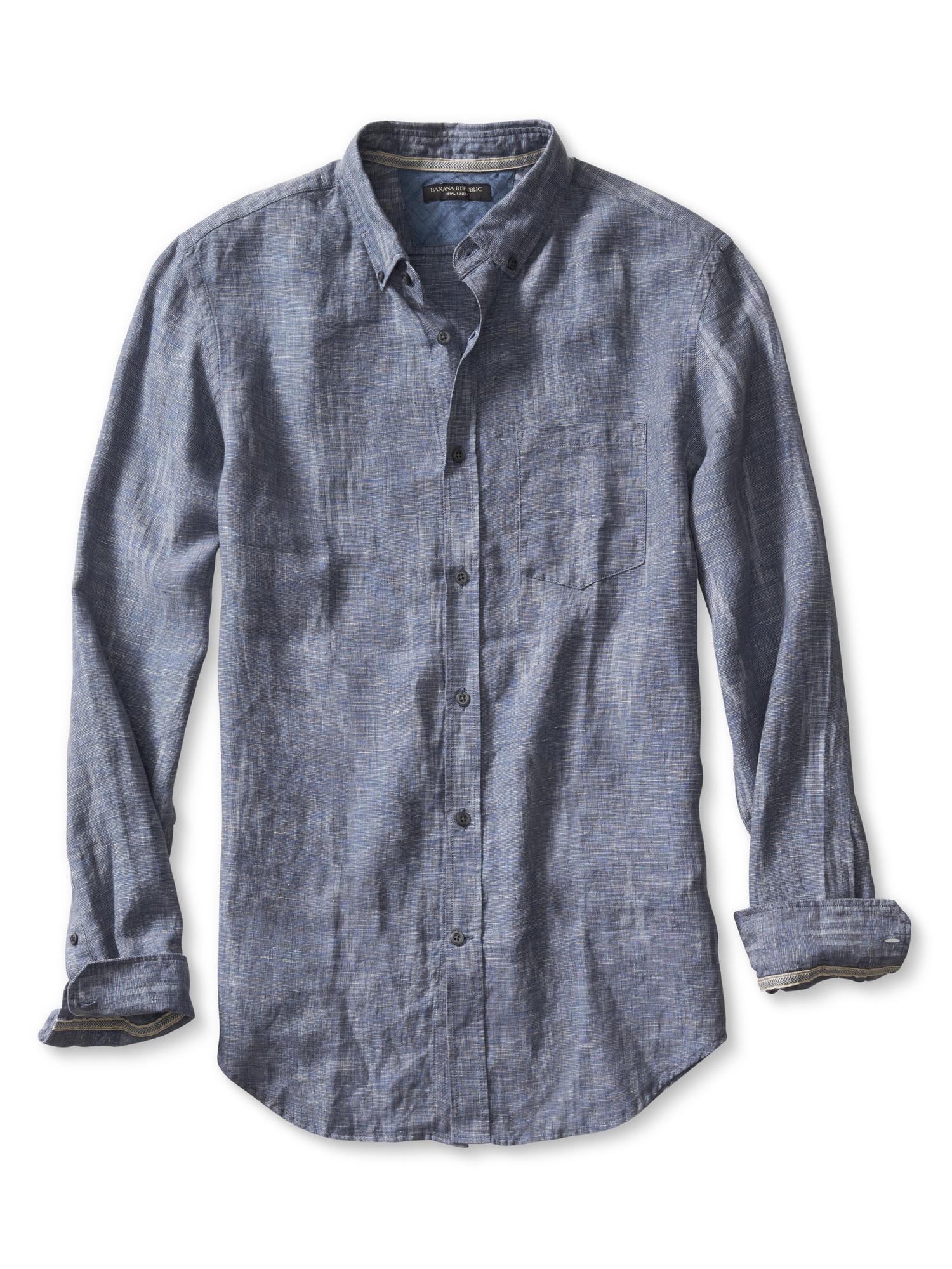 Camden-Fit Ikat Linen Shirt