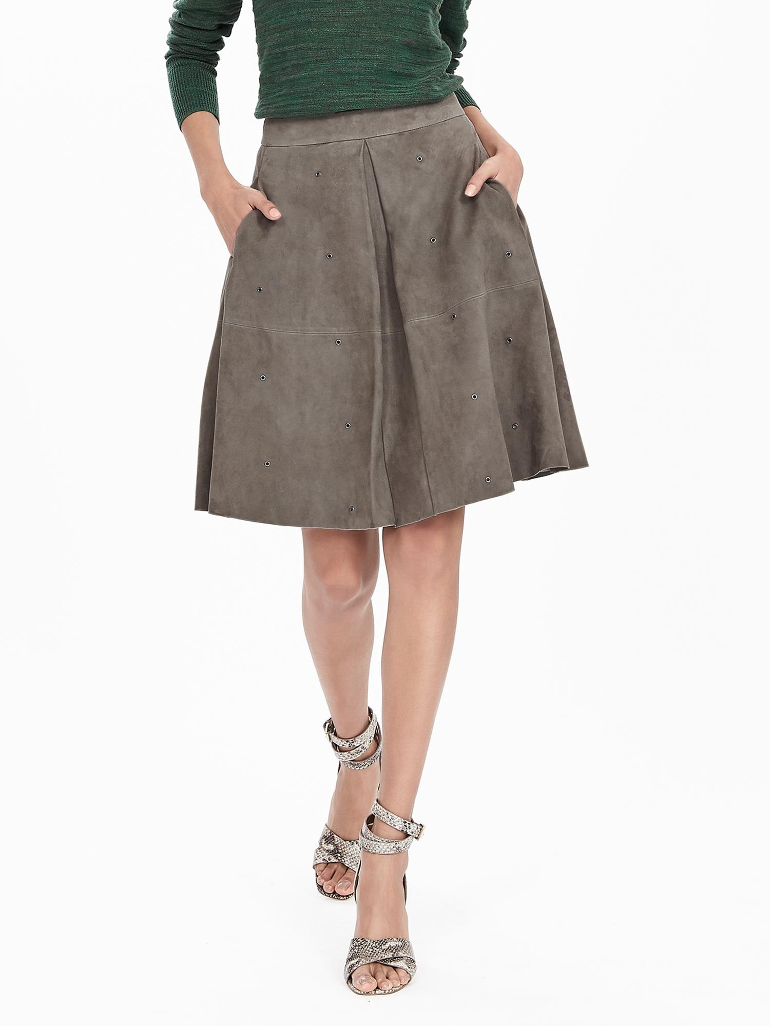 Heritage Suede Grommet Skirt