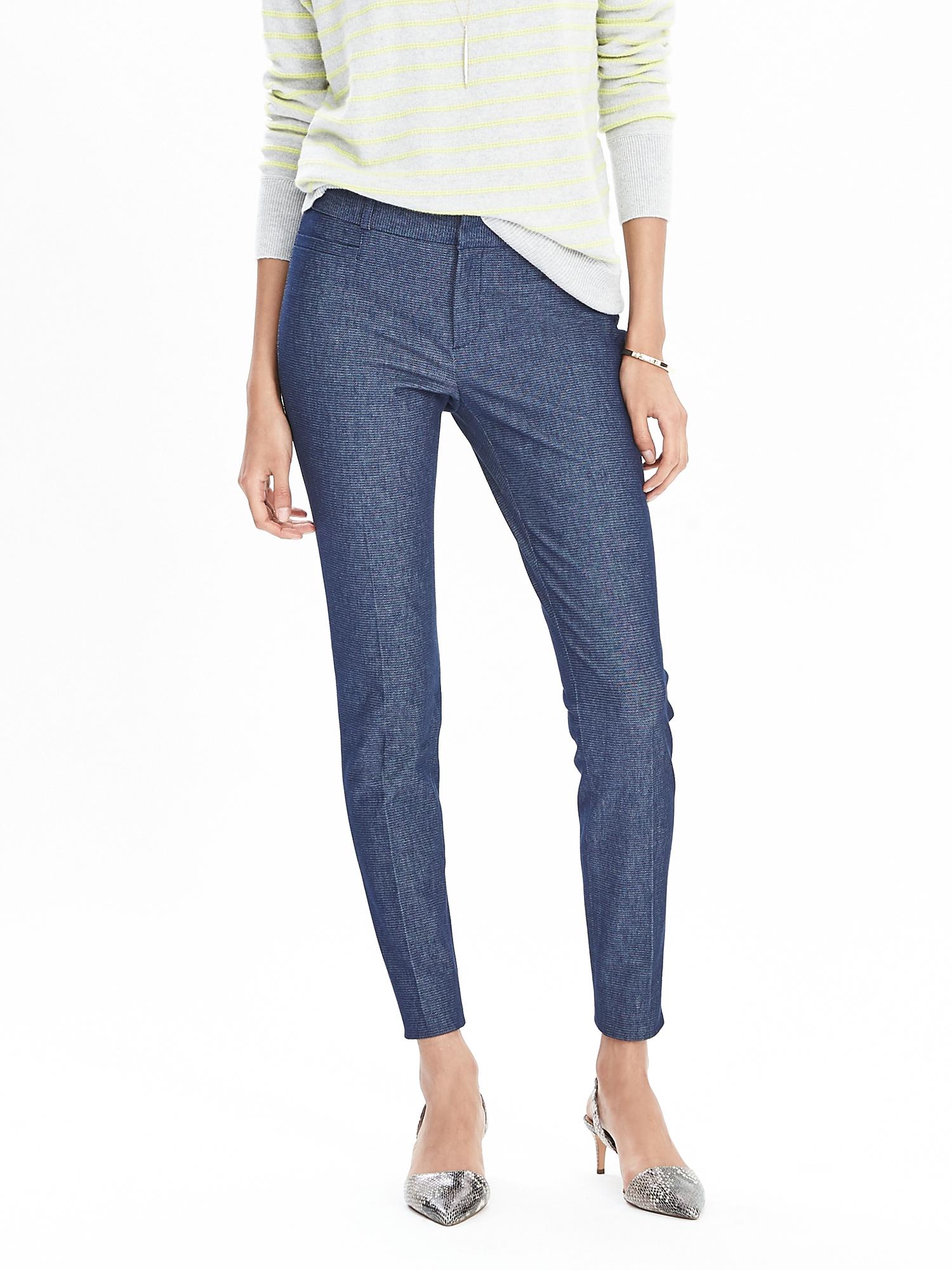 New Sloan-Fit Chambray Slim Ankle Pant
