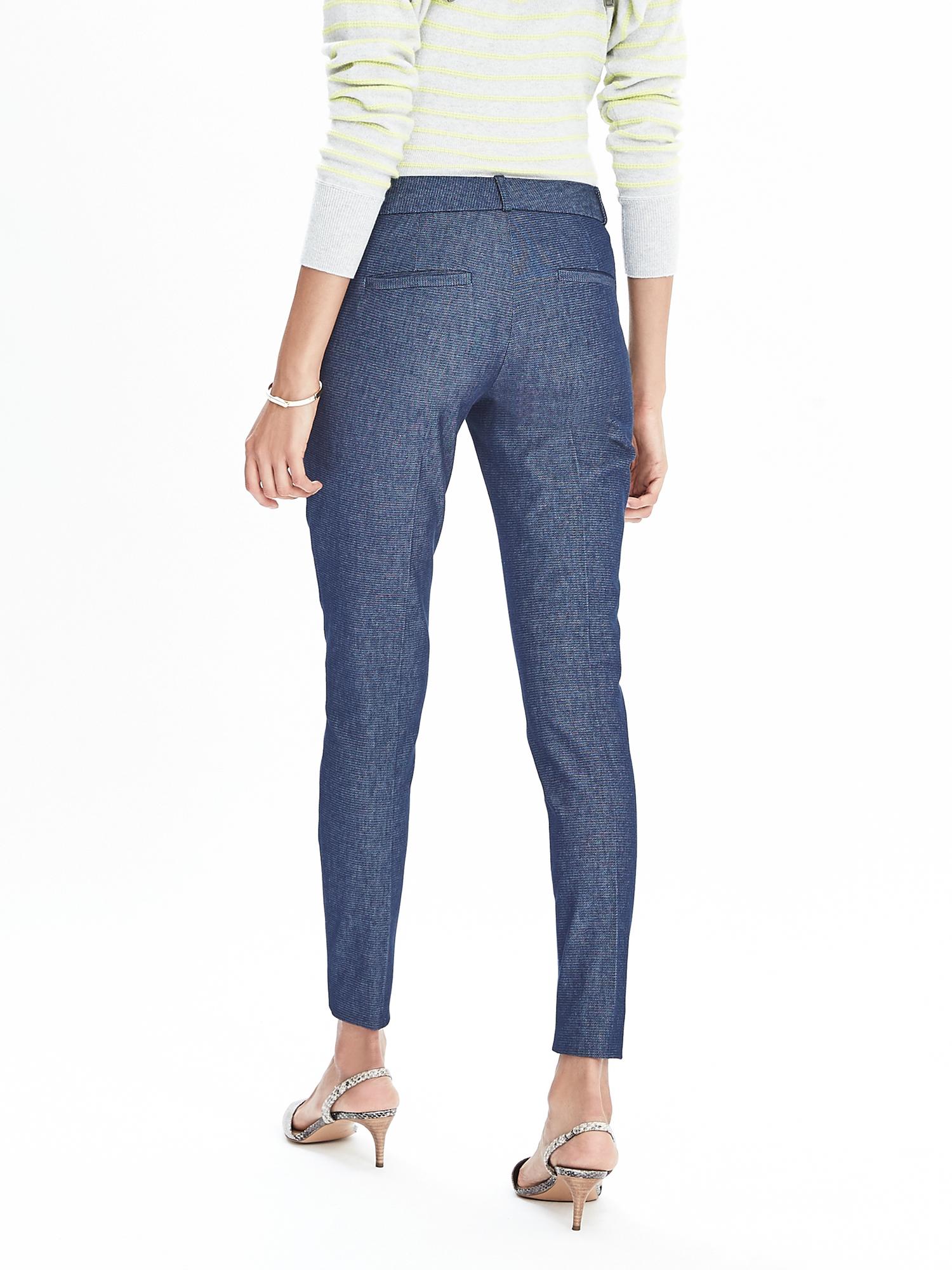 New Sloan-Fit Chambray Slim Ankle Pant