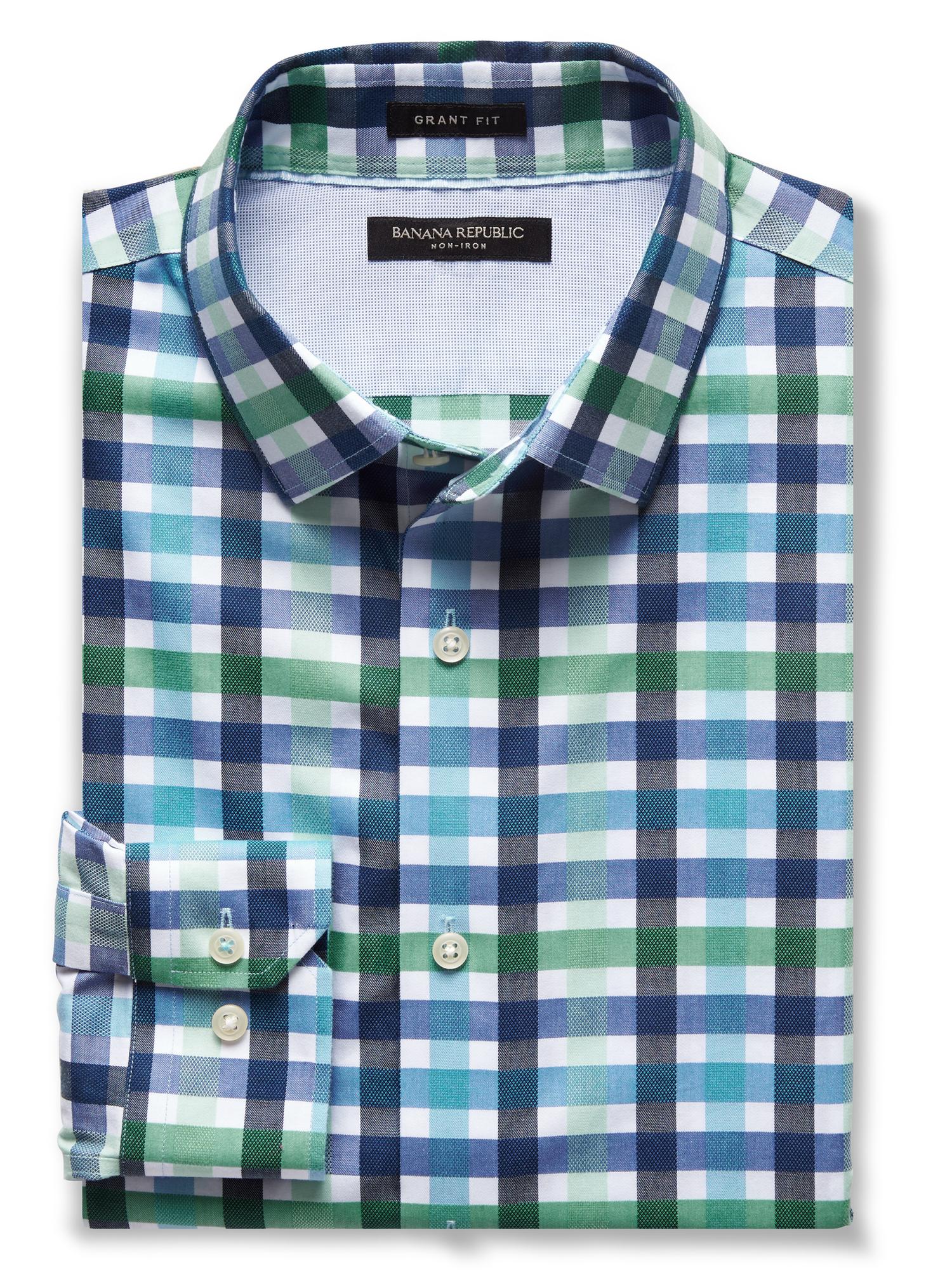 Grant-Fit Gingham Non-Iron Shirt
