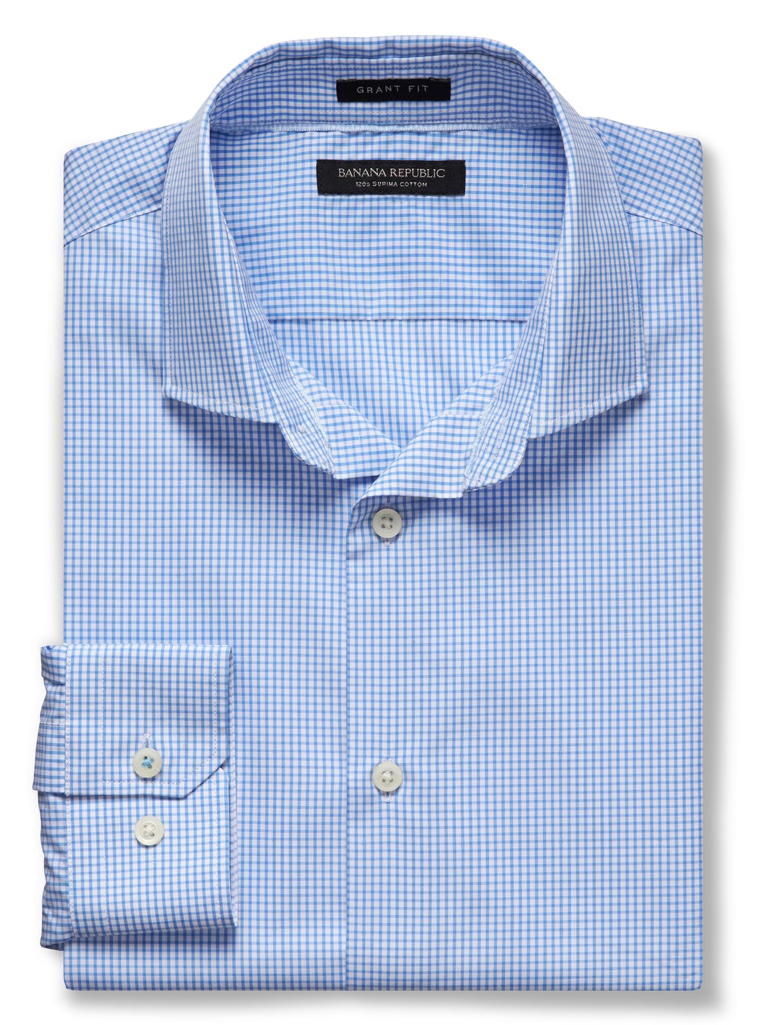 Grant-Fit Gingham 120s Supima Cotton Shirt