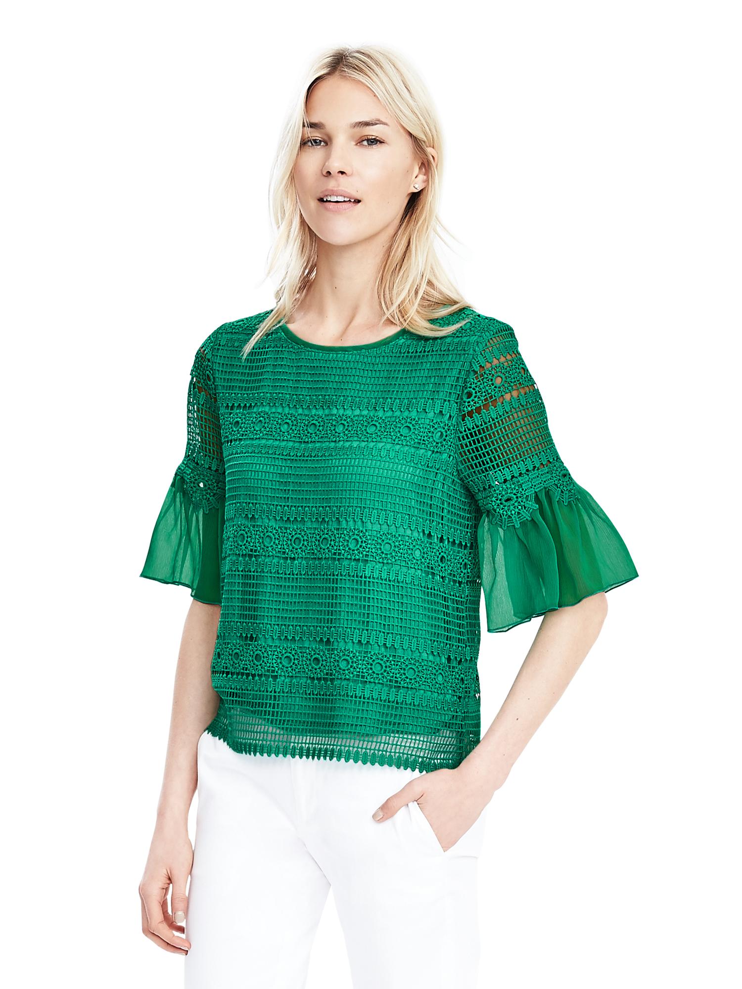 Short-Sleeve Lace Top