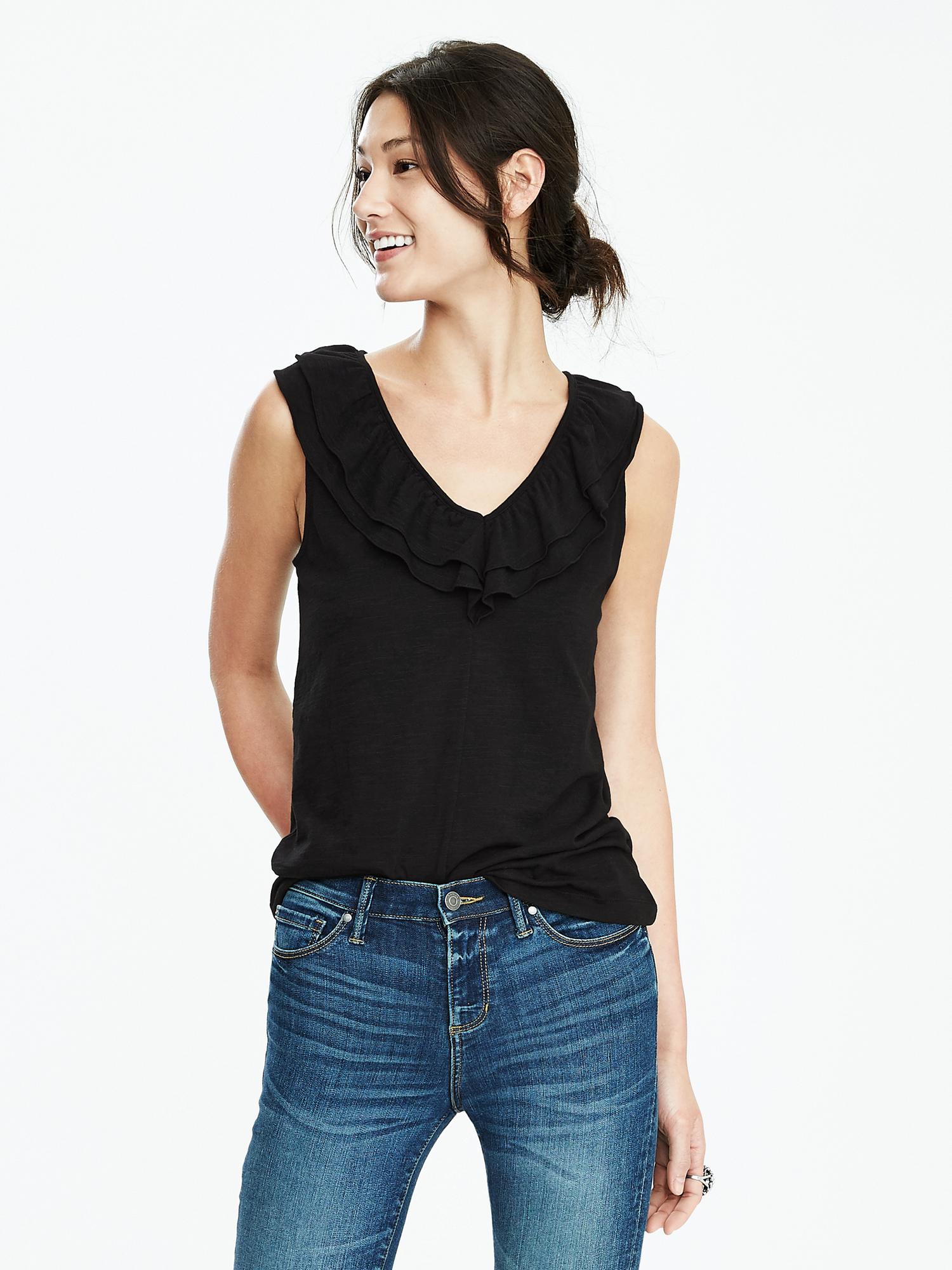 Tiered Ruffle-Neck Top