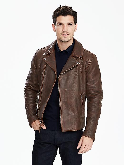 Luxefinds Fashion Ping Engine Banana Republic Mens Leather Moto Jacket Size L Black Plaid