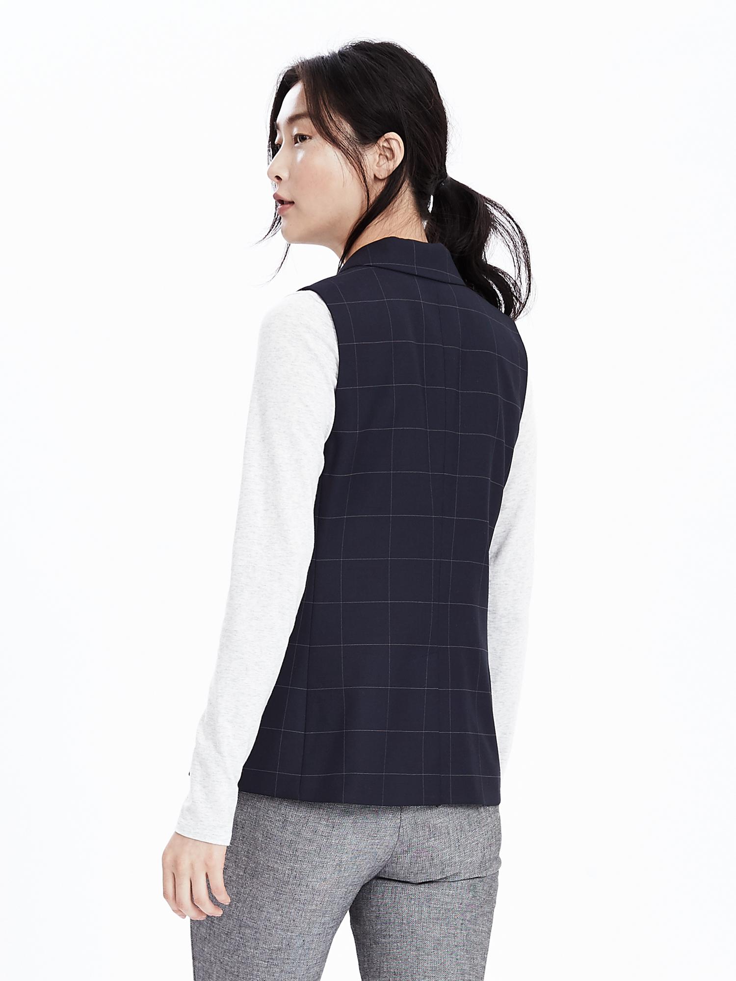 Double-Breasted Windowpane Vest