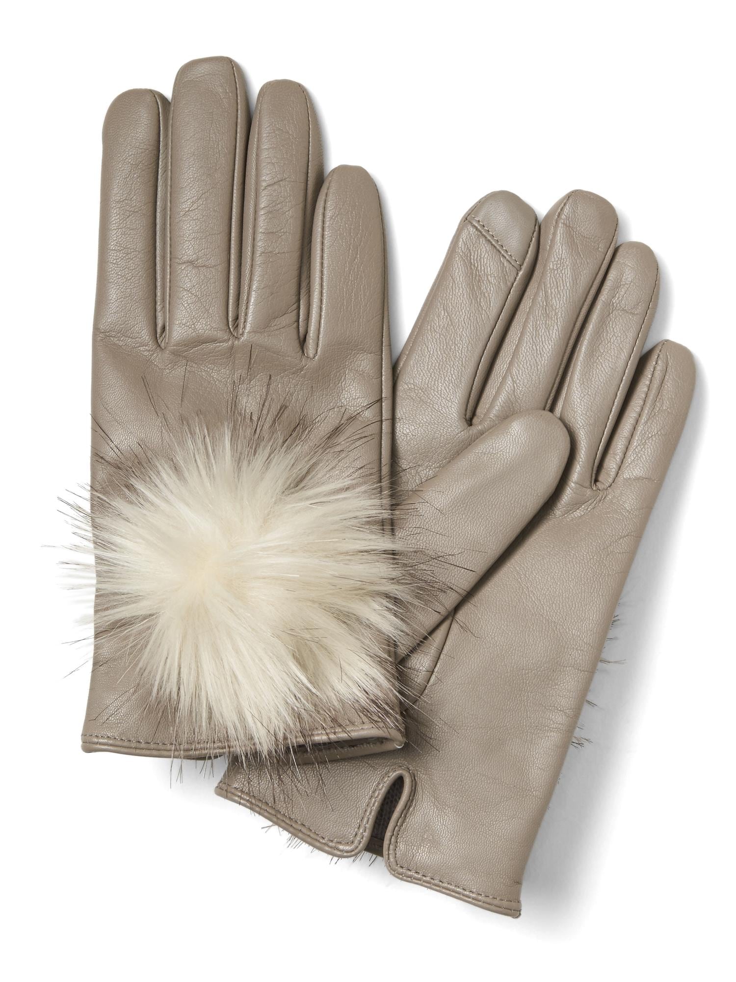 Faux-Fur Pom Glove
