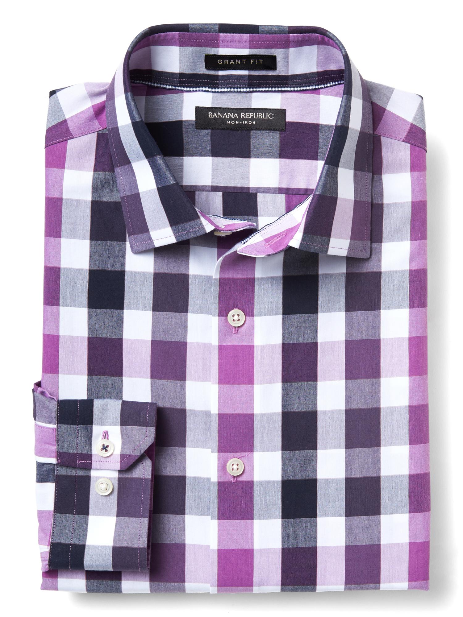 Grant-Fit Non-Iron Gingham Shirt