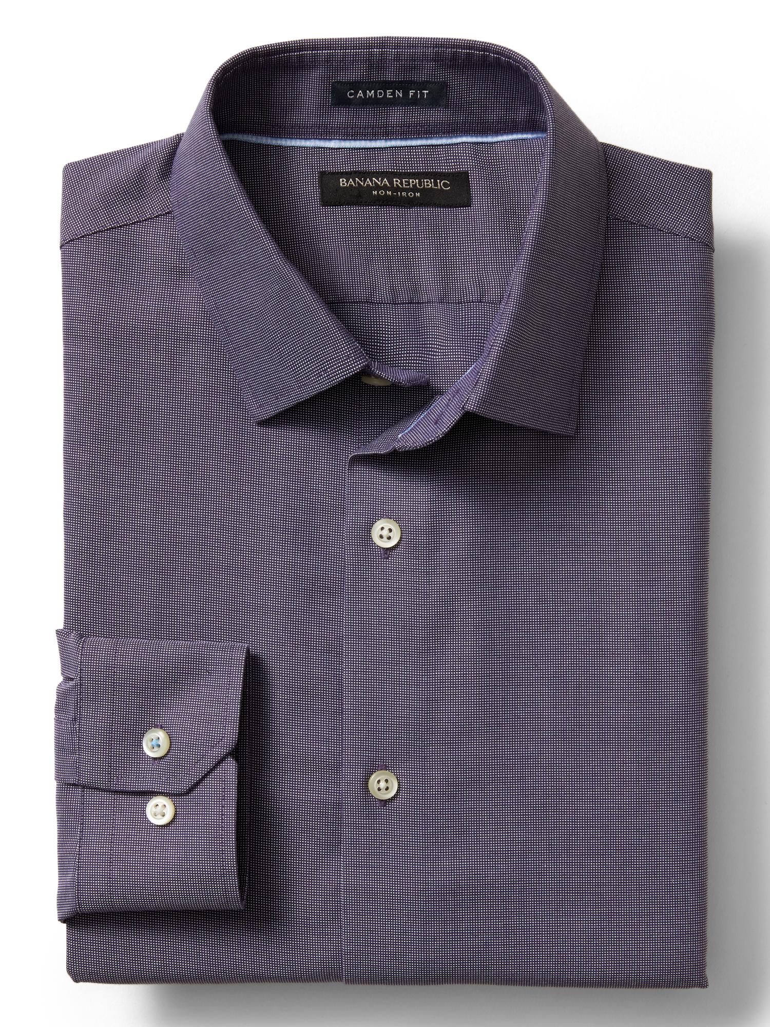 Camden-Fit Non-Iron Square Weave Shirt