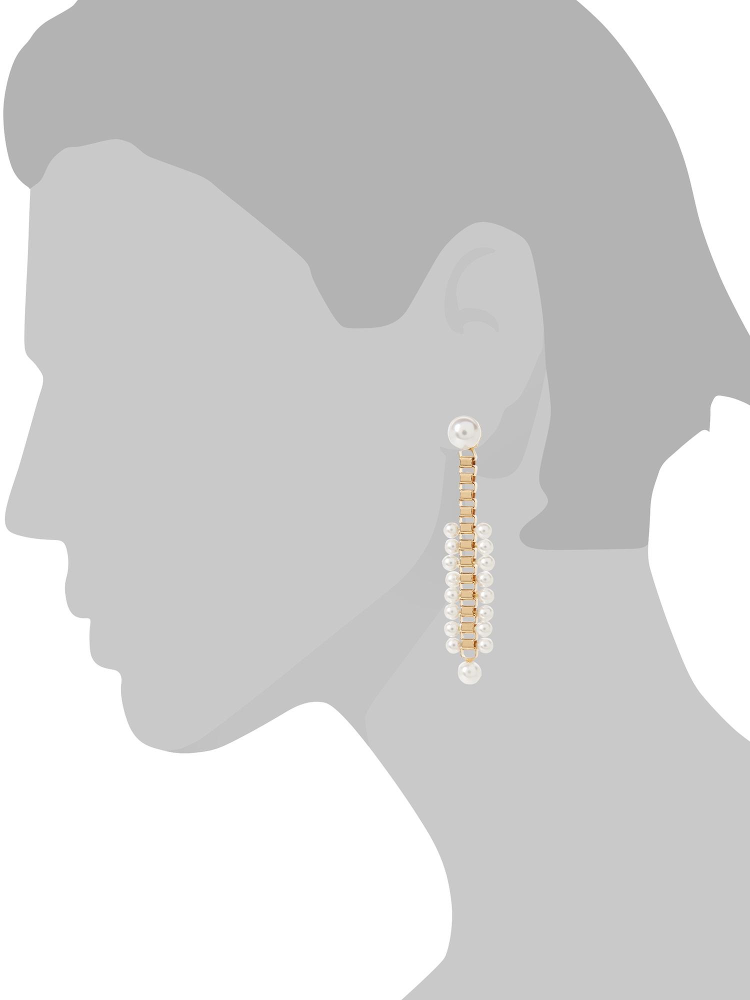 Graphic Pearl Drop Earring