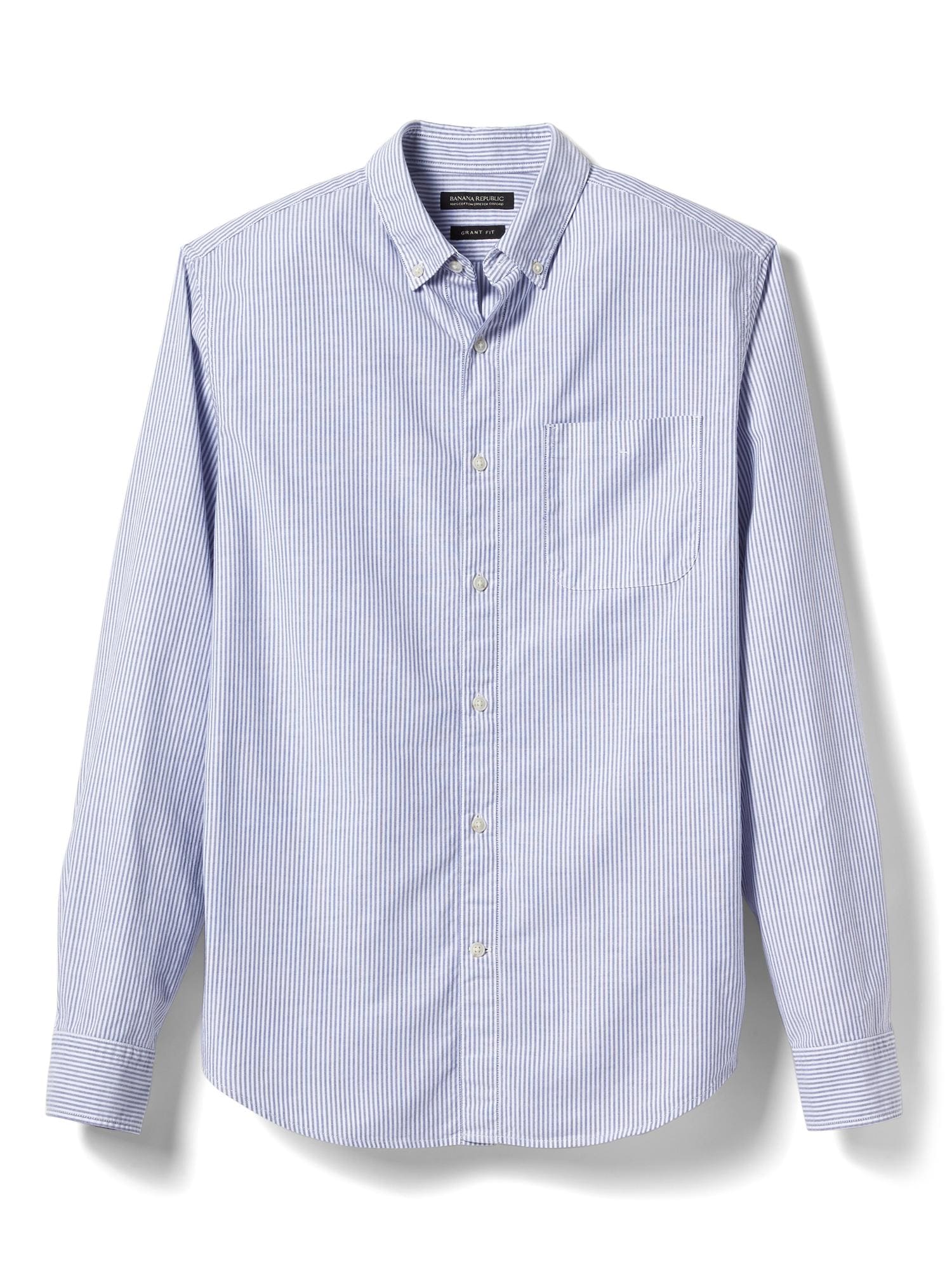 Grant Slim-Fit Cotton-Stretch Stripe Oxford Shirt