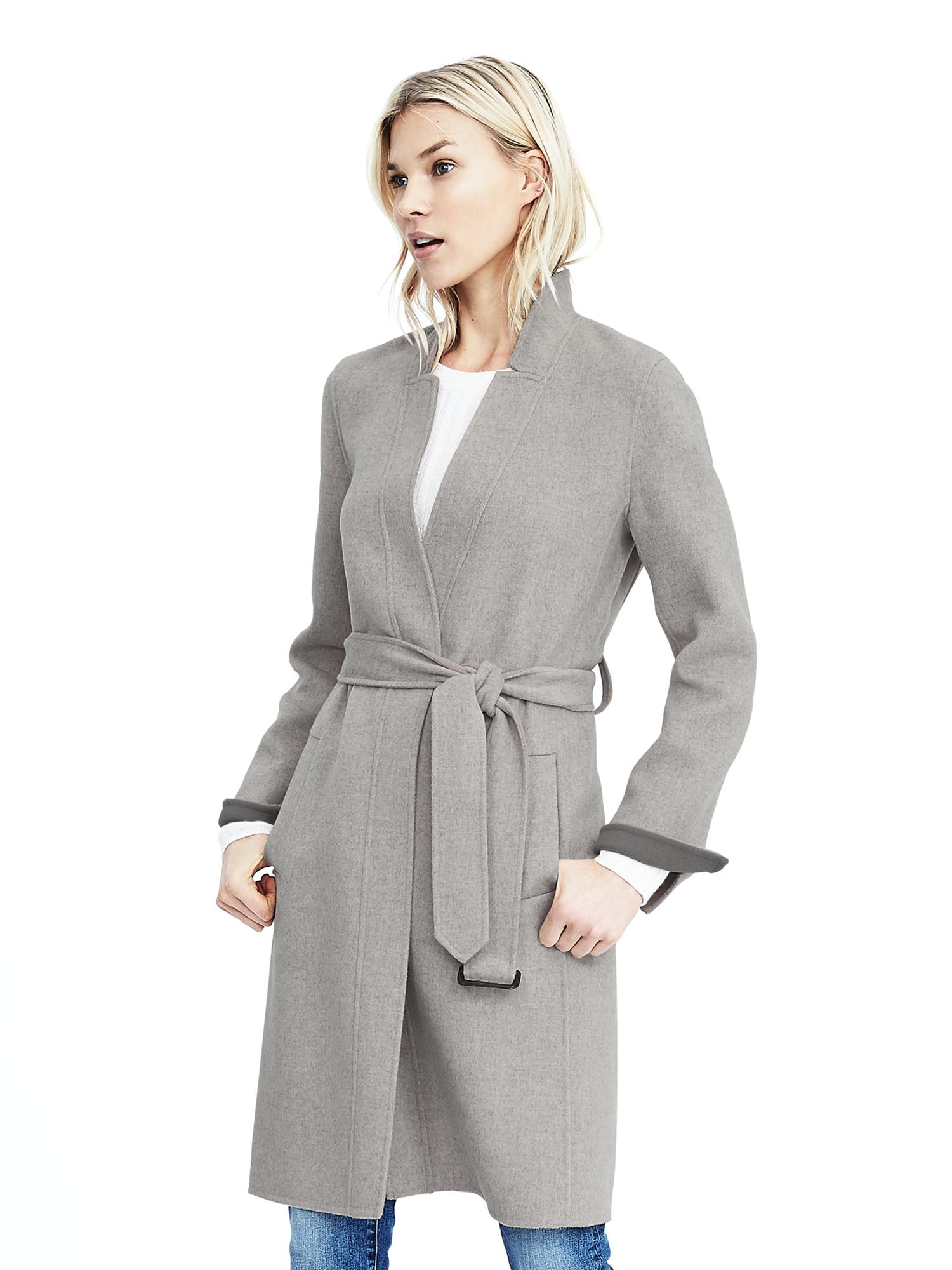 Double-Face Belted Wrap Coat