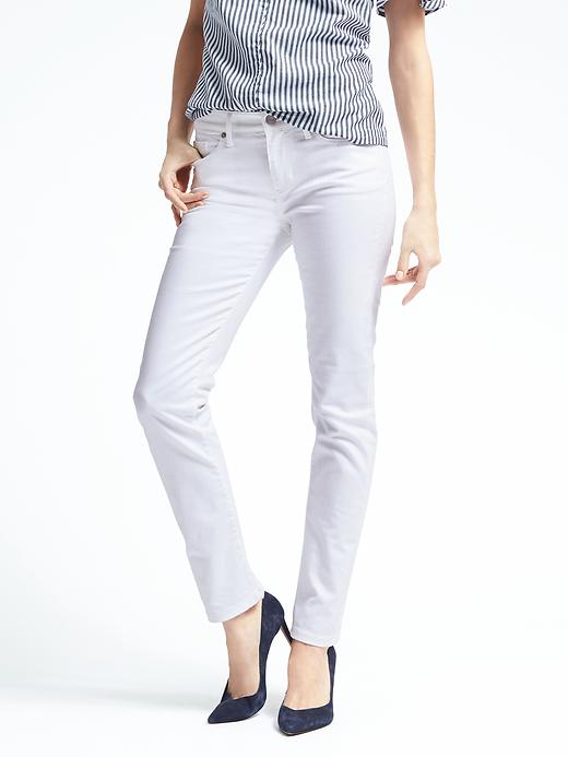 Women's Stay White Slim Straight Jean Women's Stay White Slim Straight Jean
