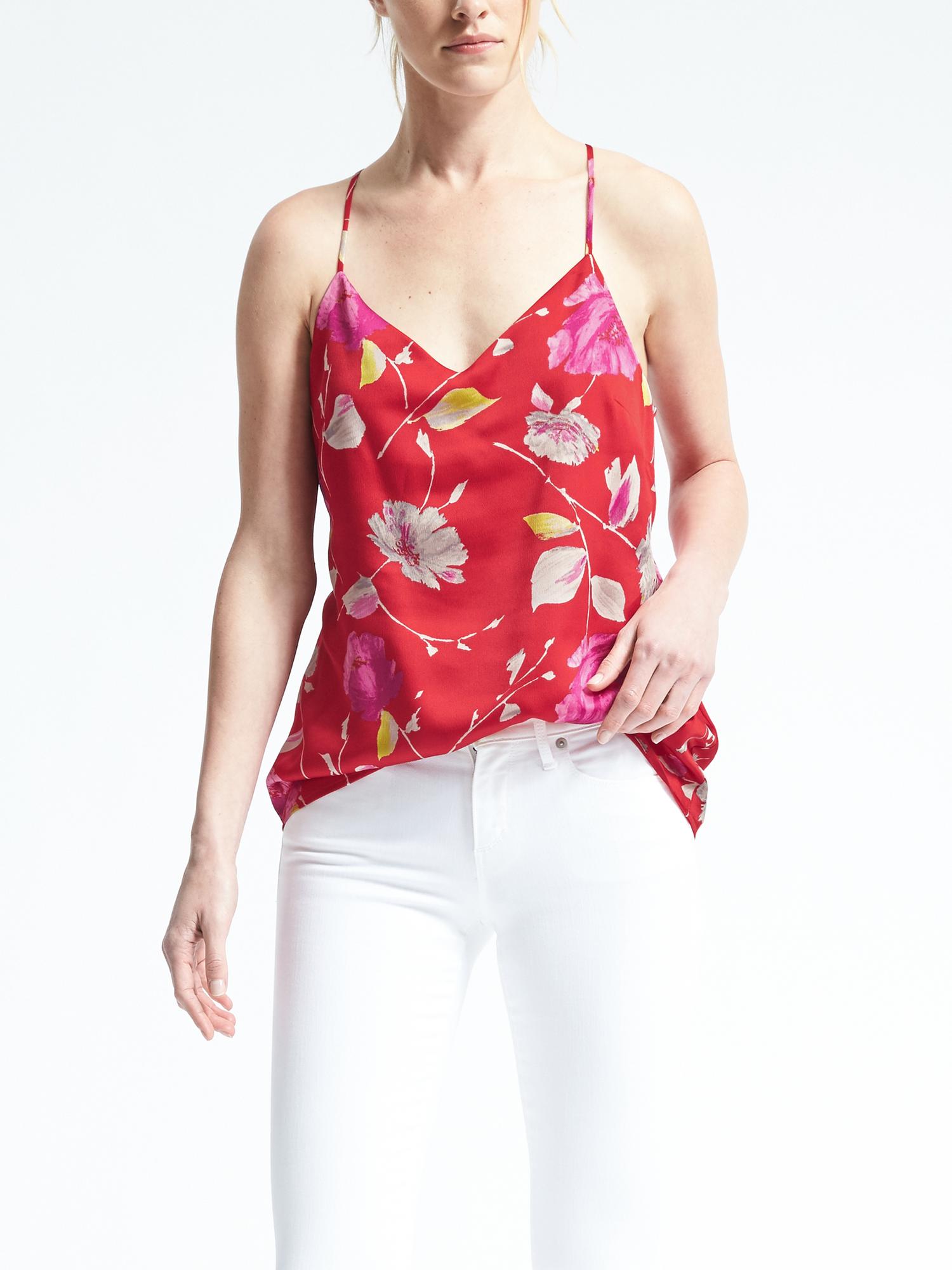 Easy Care Floral Vee Cami